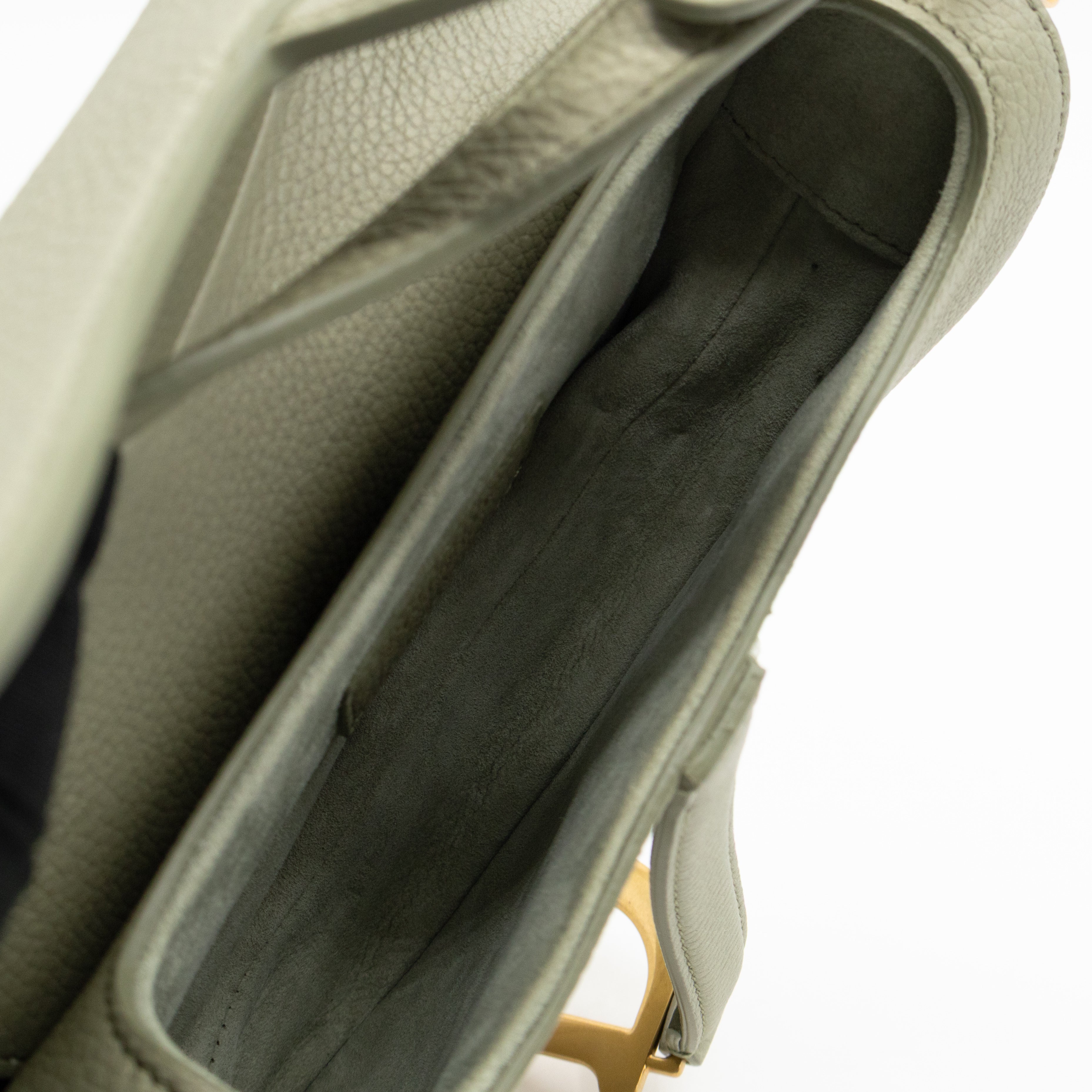 Mini Saddle Bag Light Green Leather