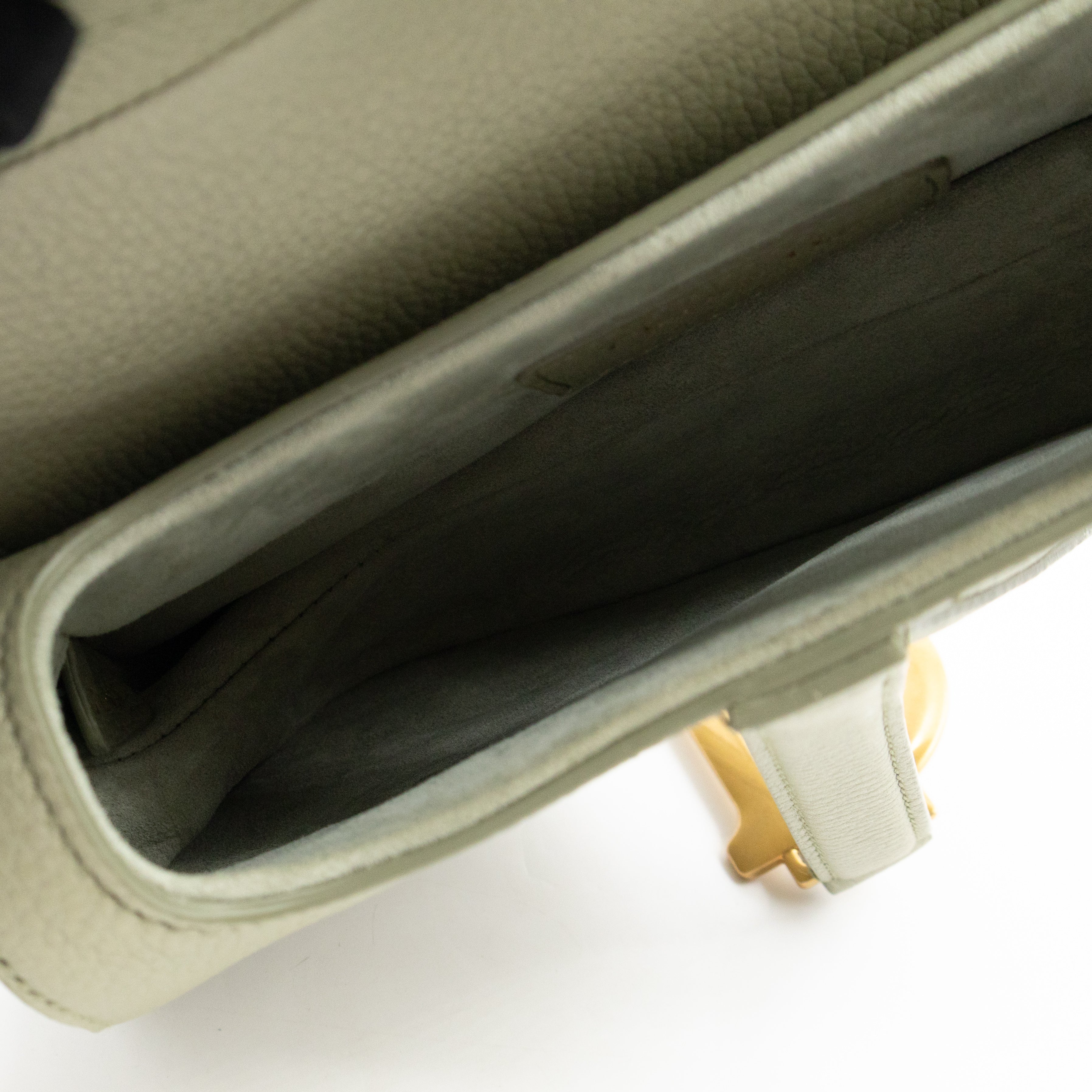Mini Saddle Bag Light Green Leather