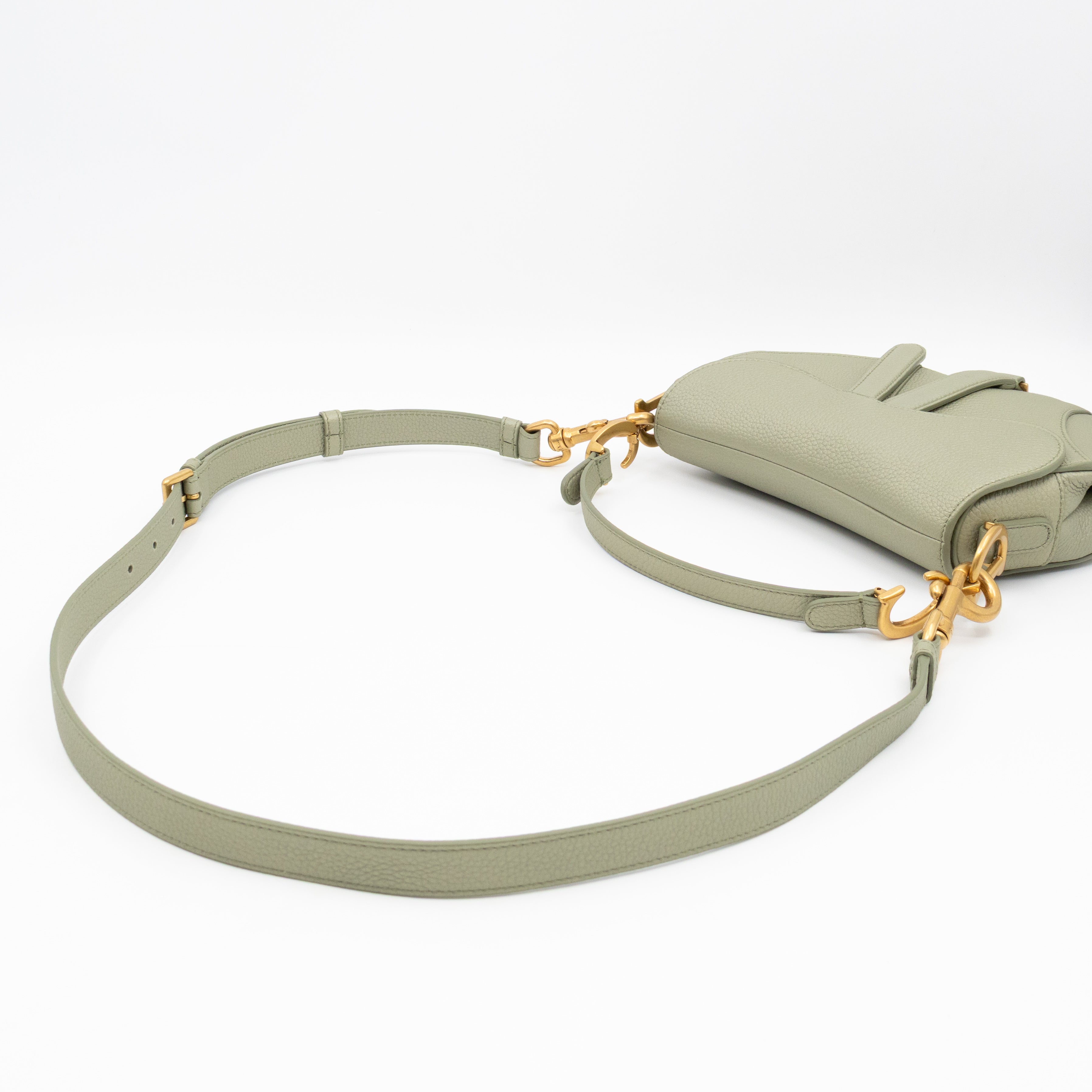 Mini Saddle Bag Light Green Leather