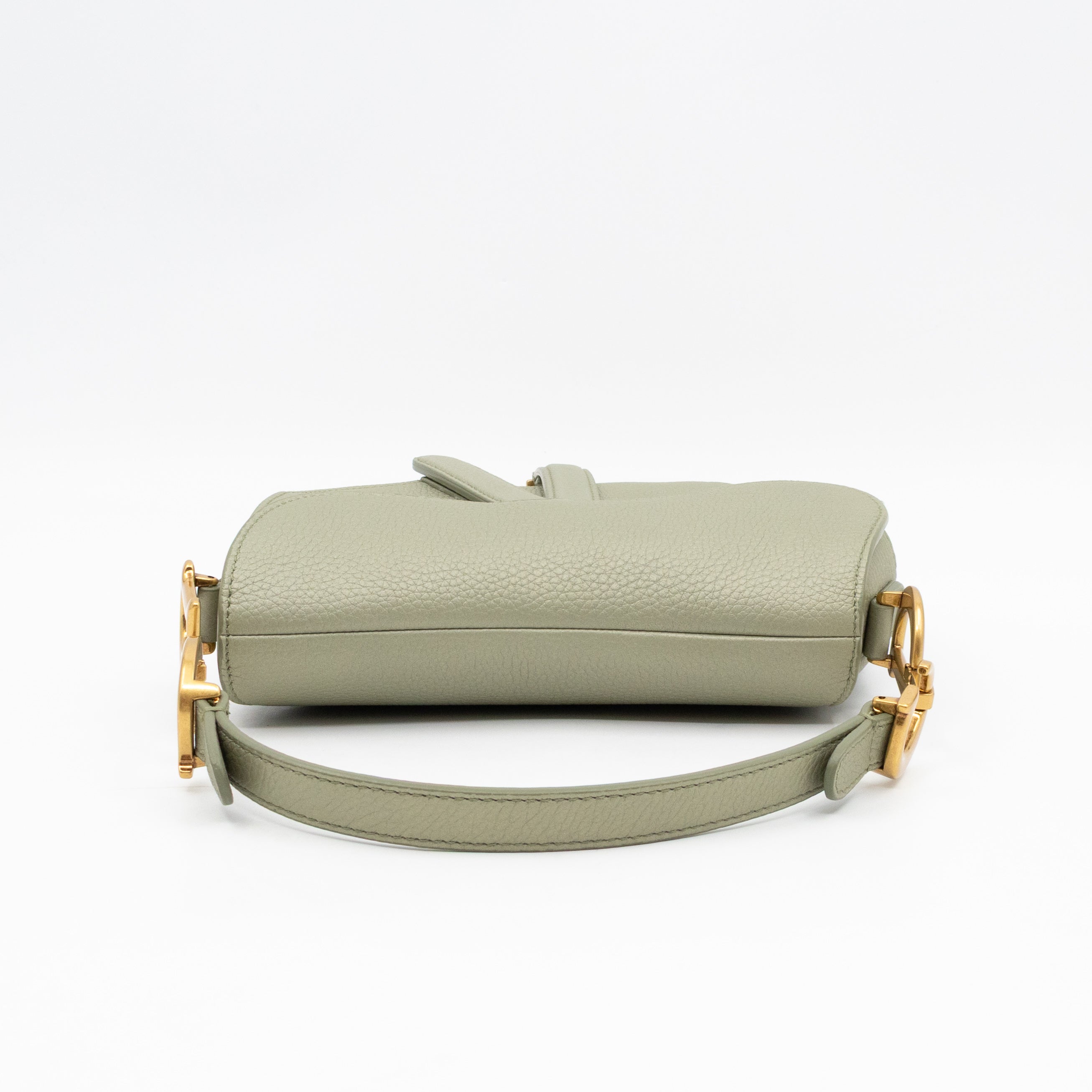 Mini Saddle Bag Light Green Leather