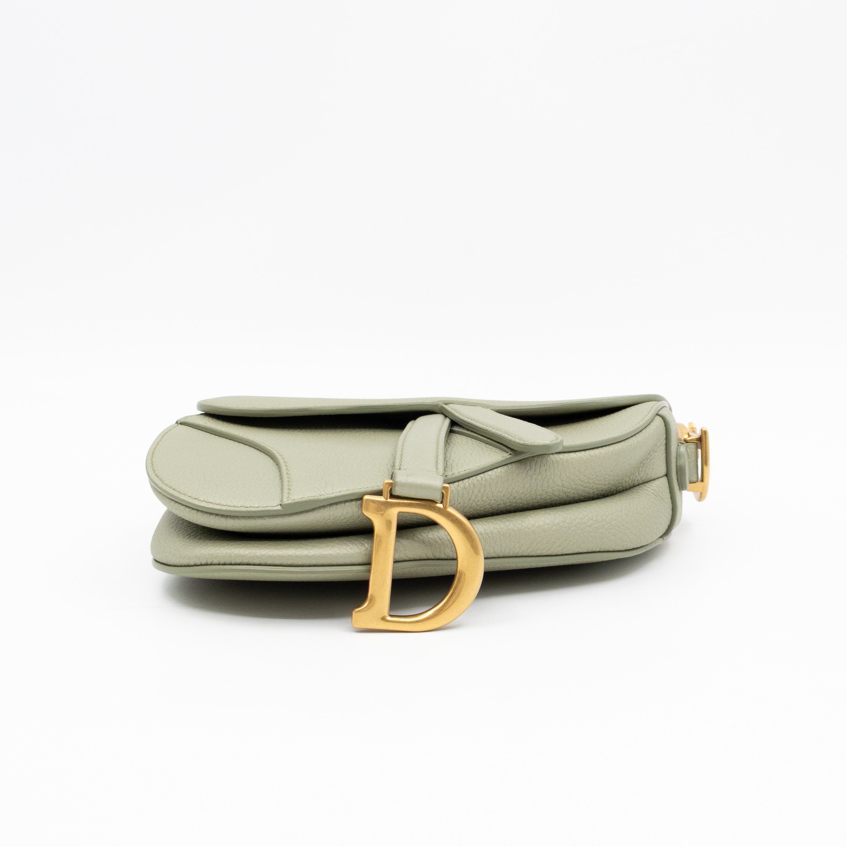 Mini Saddle Bag Light Green Leather