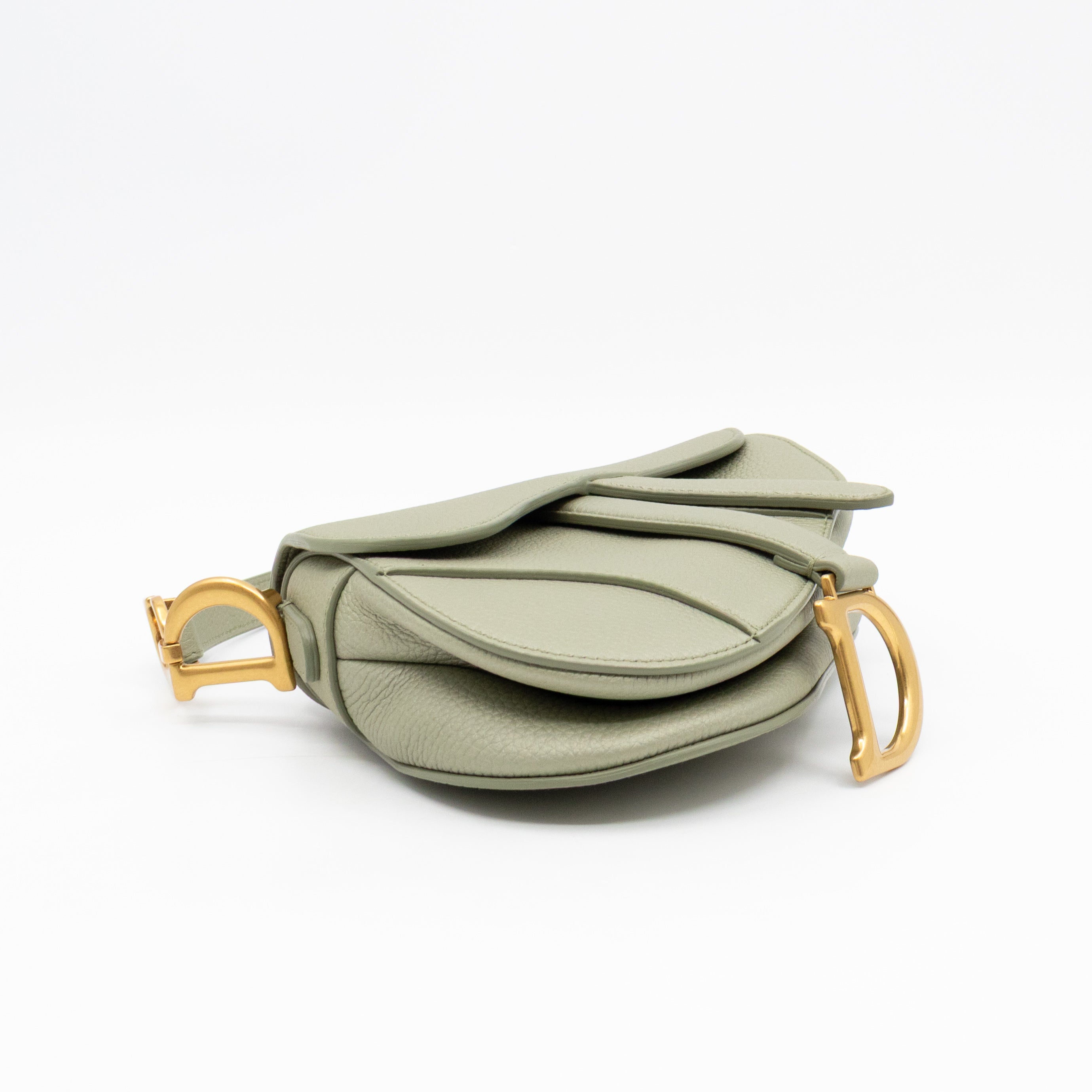 Mini Saddle Bag Light Green Leather