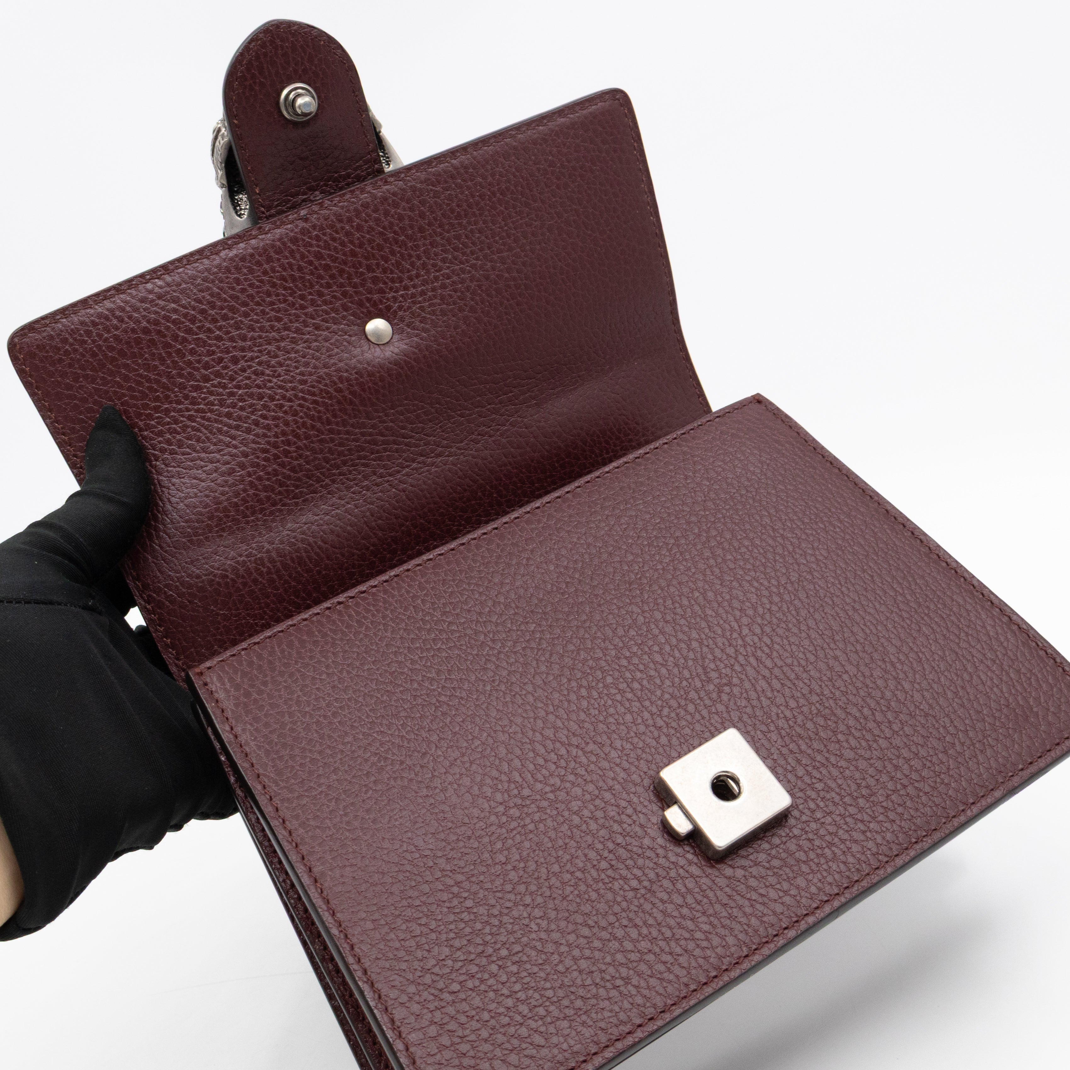 Dionysus Mini Bamboo Top Handle Burgundy Leather