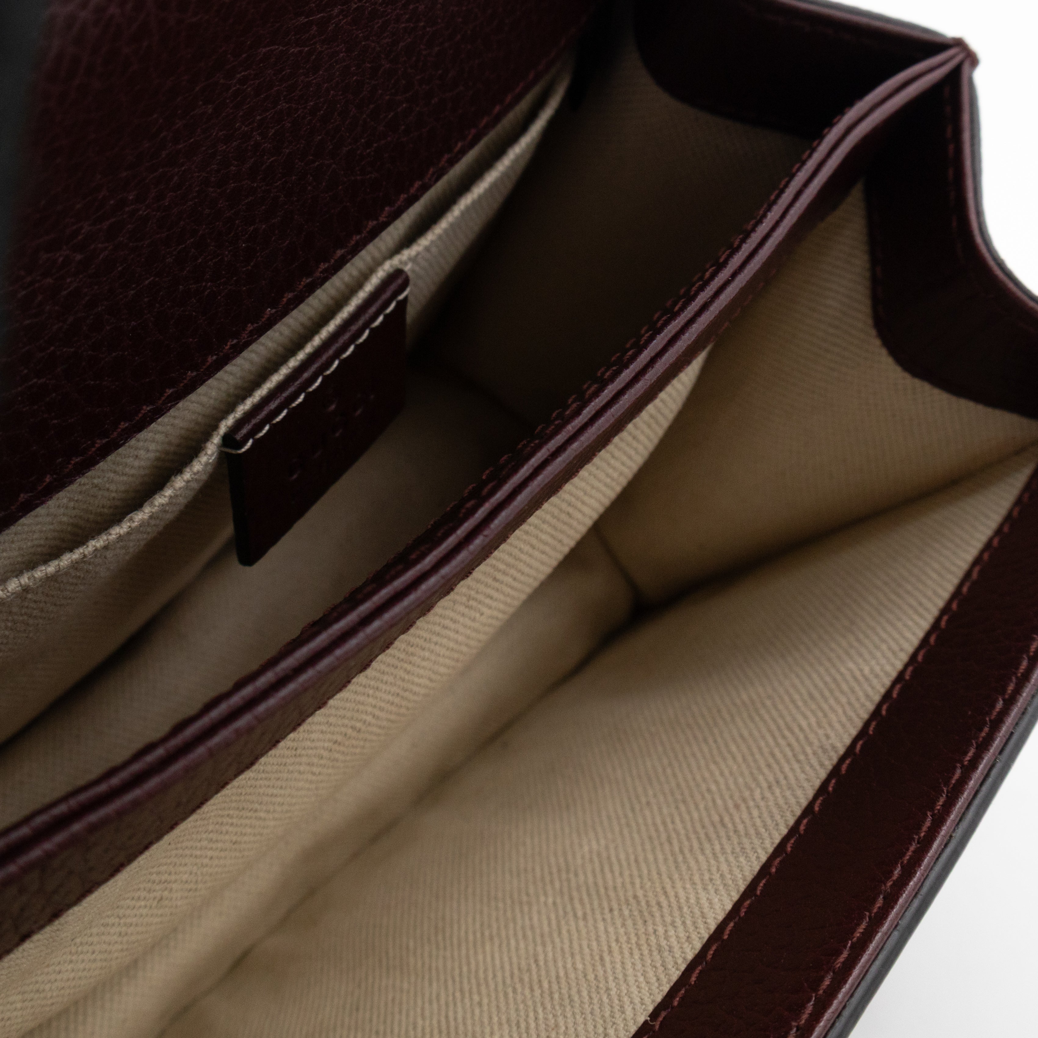Dionysus Mini Bamboo Top Handle Burgundy Leather
