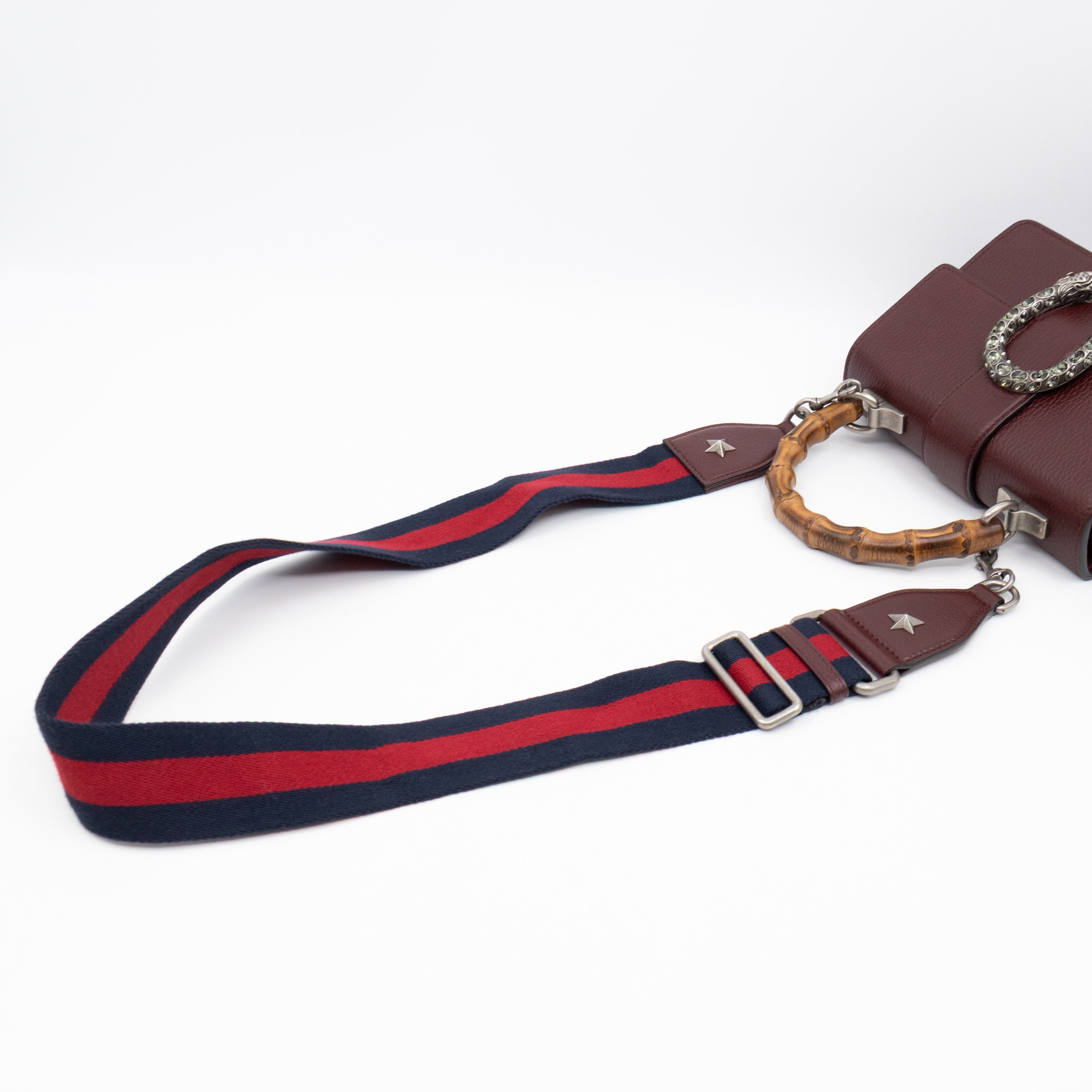 Dionysus Mini Bamboo Top Handle Burgundy Leather