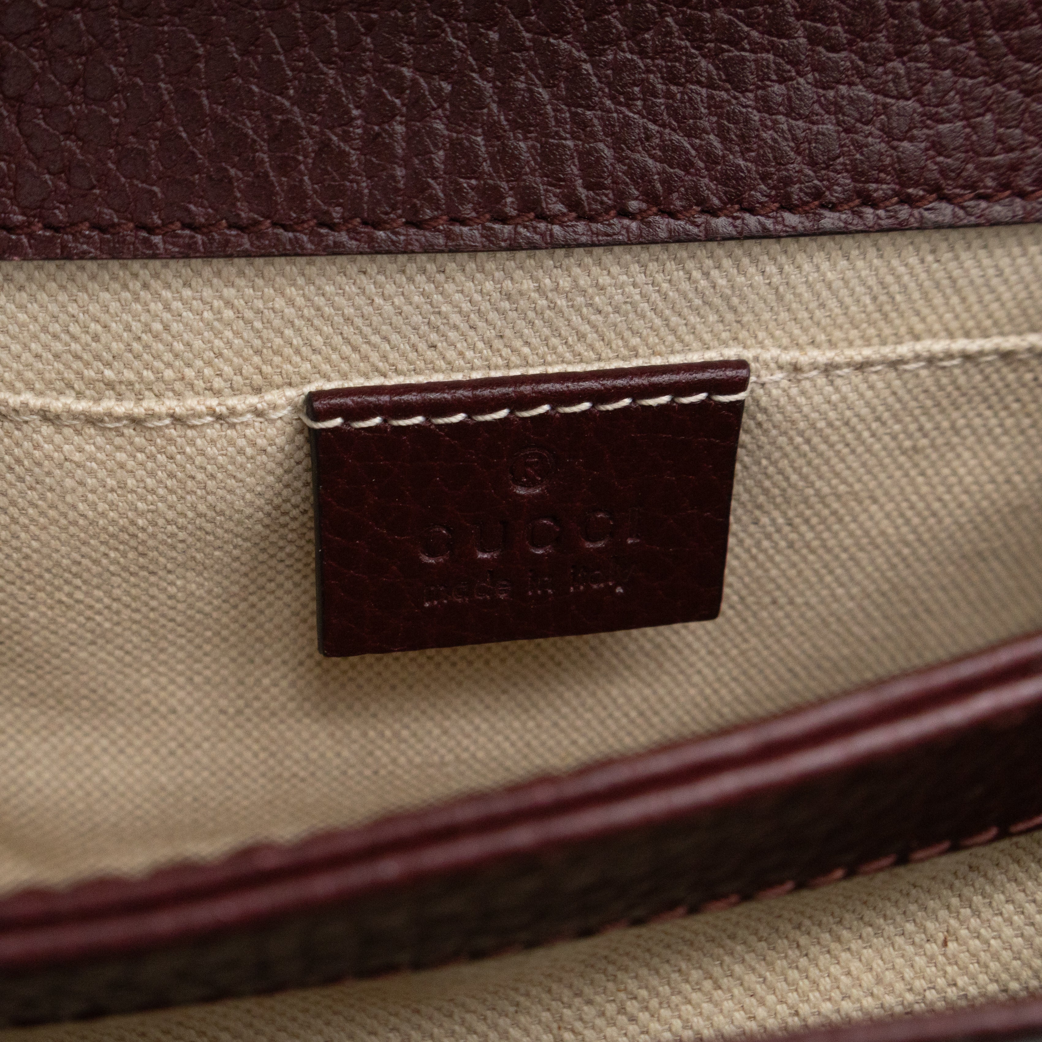 Dionysus Mini Bamboo Top Handle Burgundy Leather
