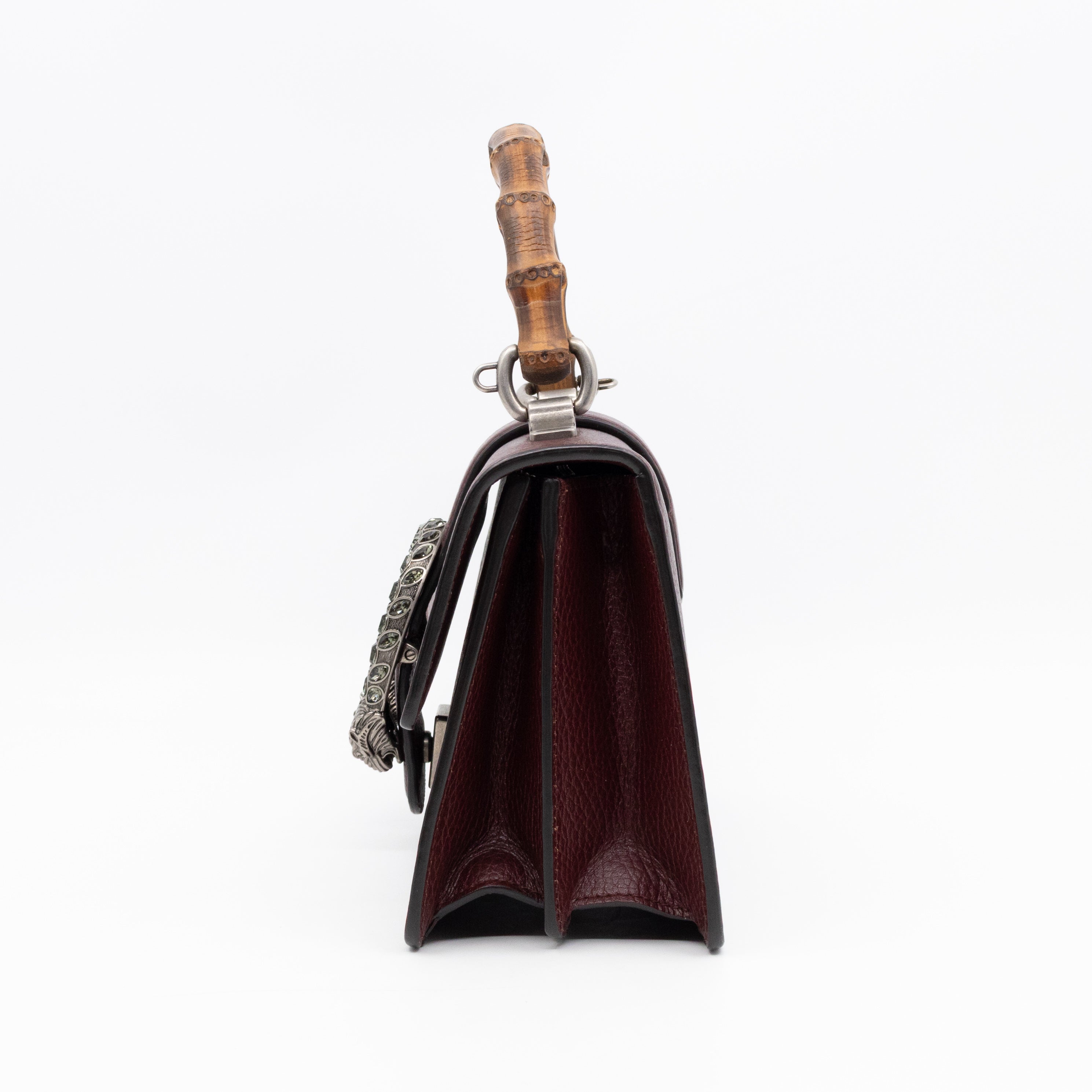 Dionysus Mini Bamboo Top Handle Burgundy Leather