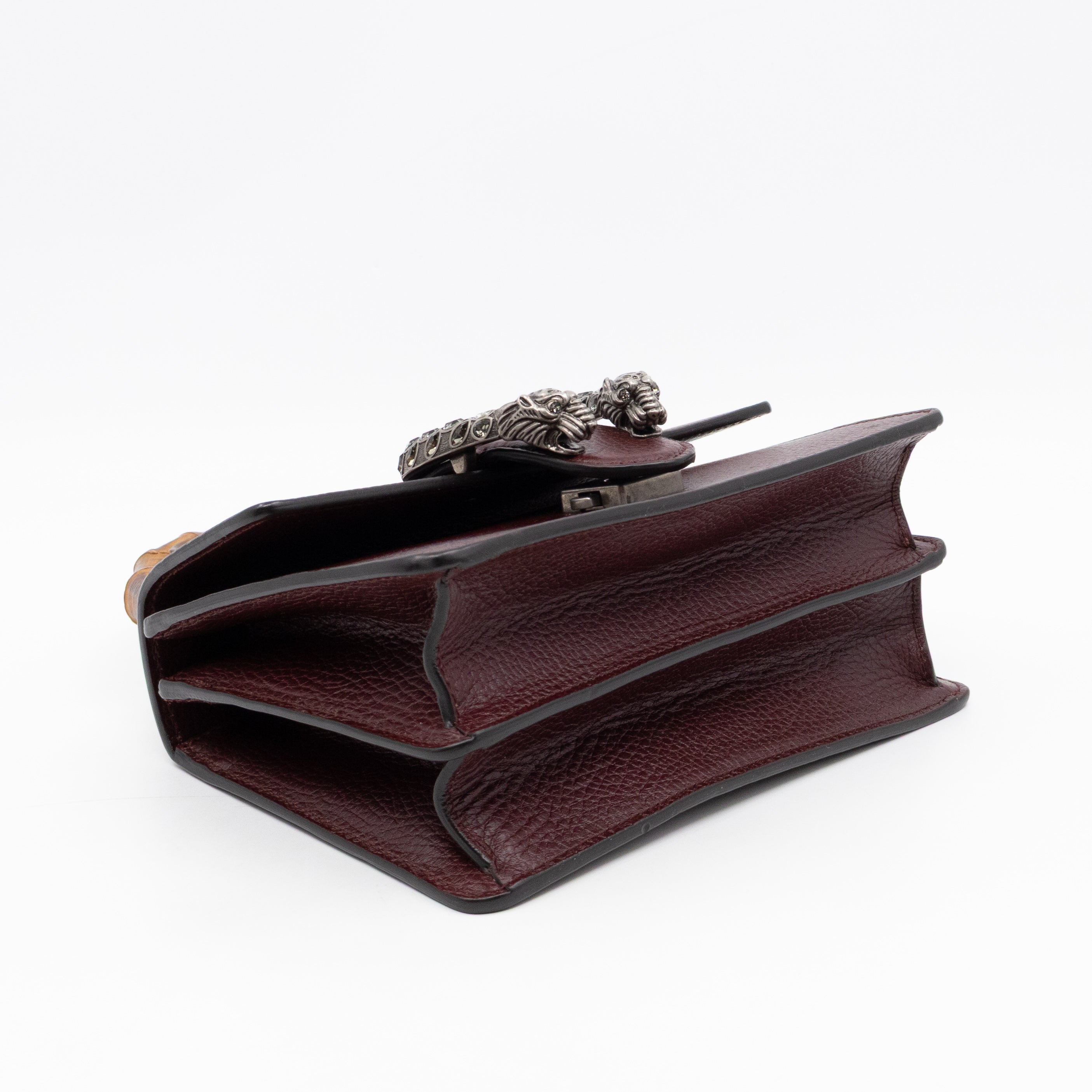 Dionysus Mini Bamboo Top Handle Burgundy Leather