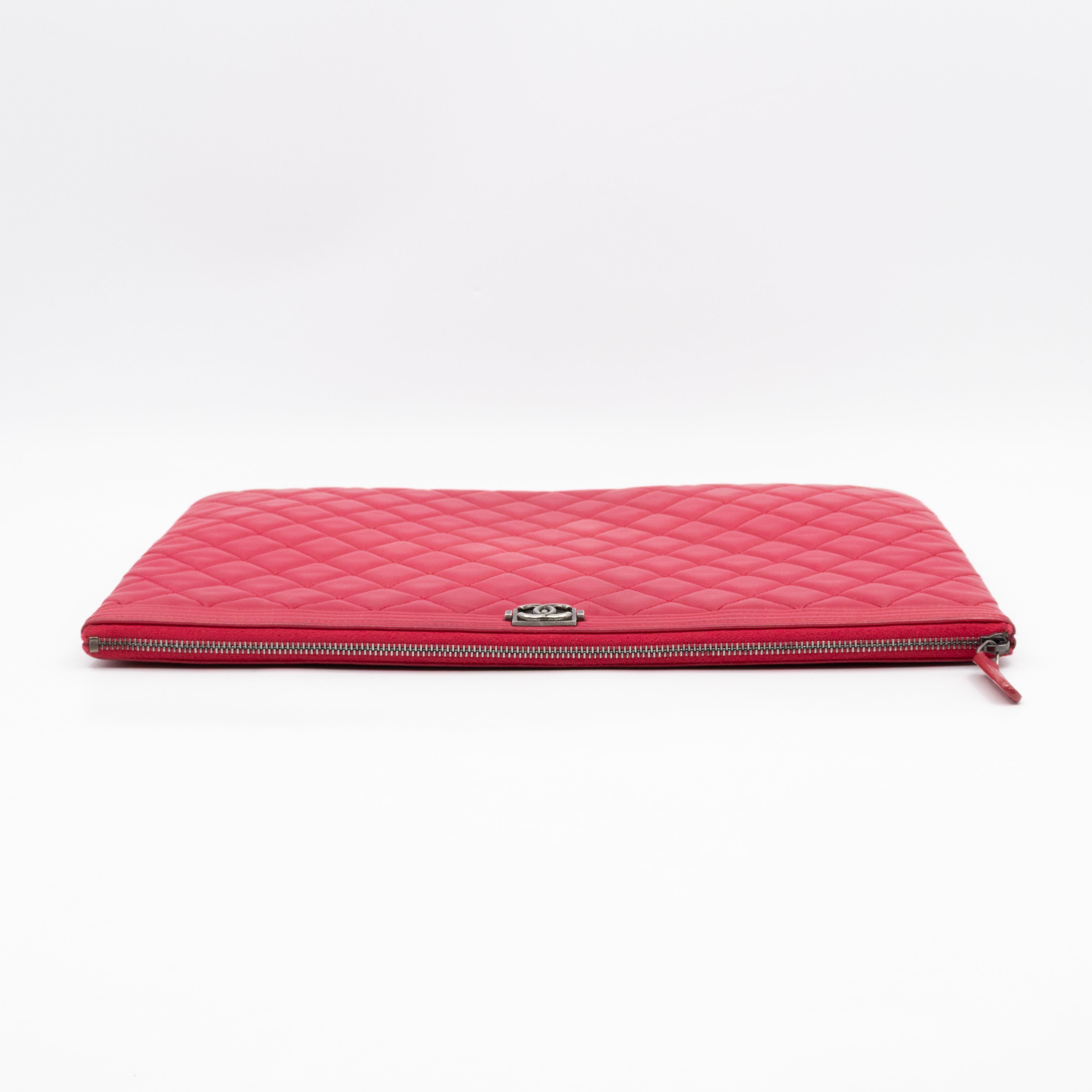 Boy O Case Clutch Large Pink Leather