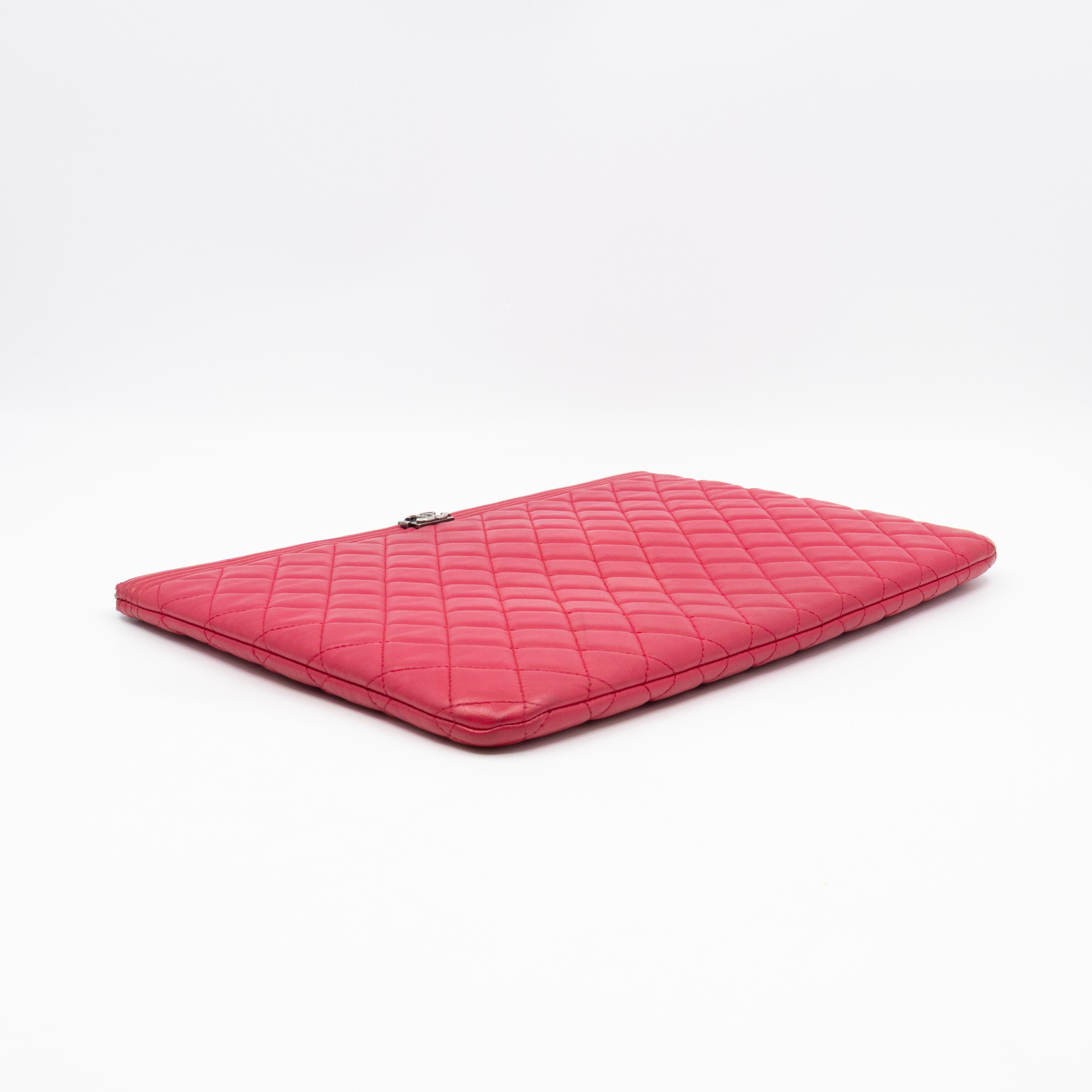 Boy O Case Clutch Large Pink Leather