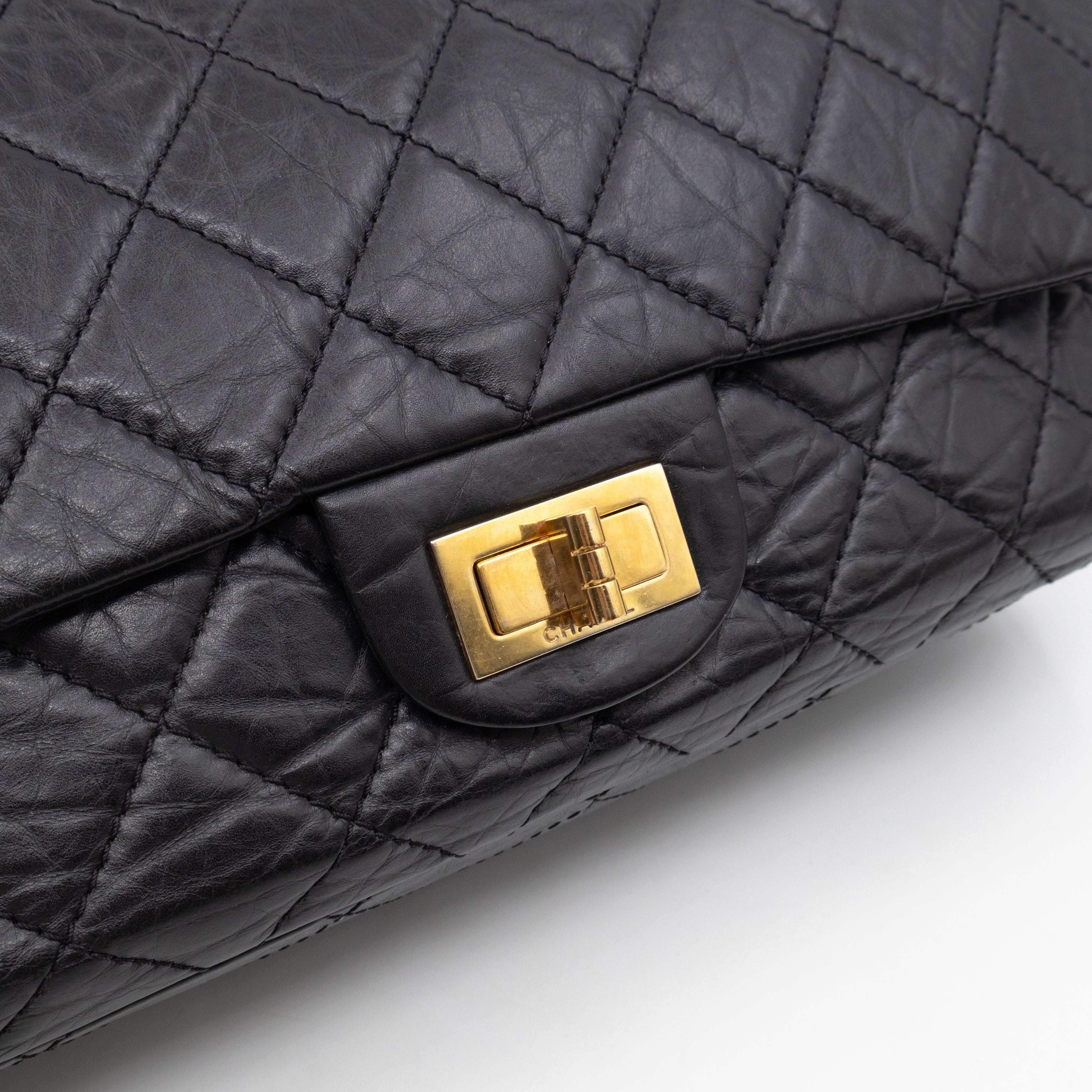 2.55 Reissue 227 Double Flap Bag Black Leather
