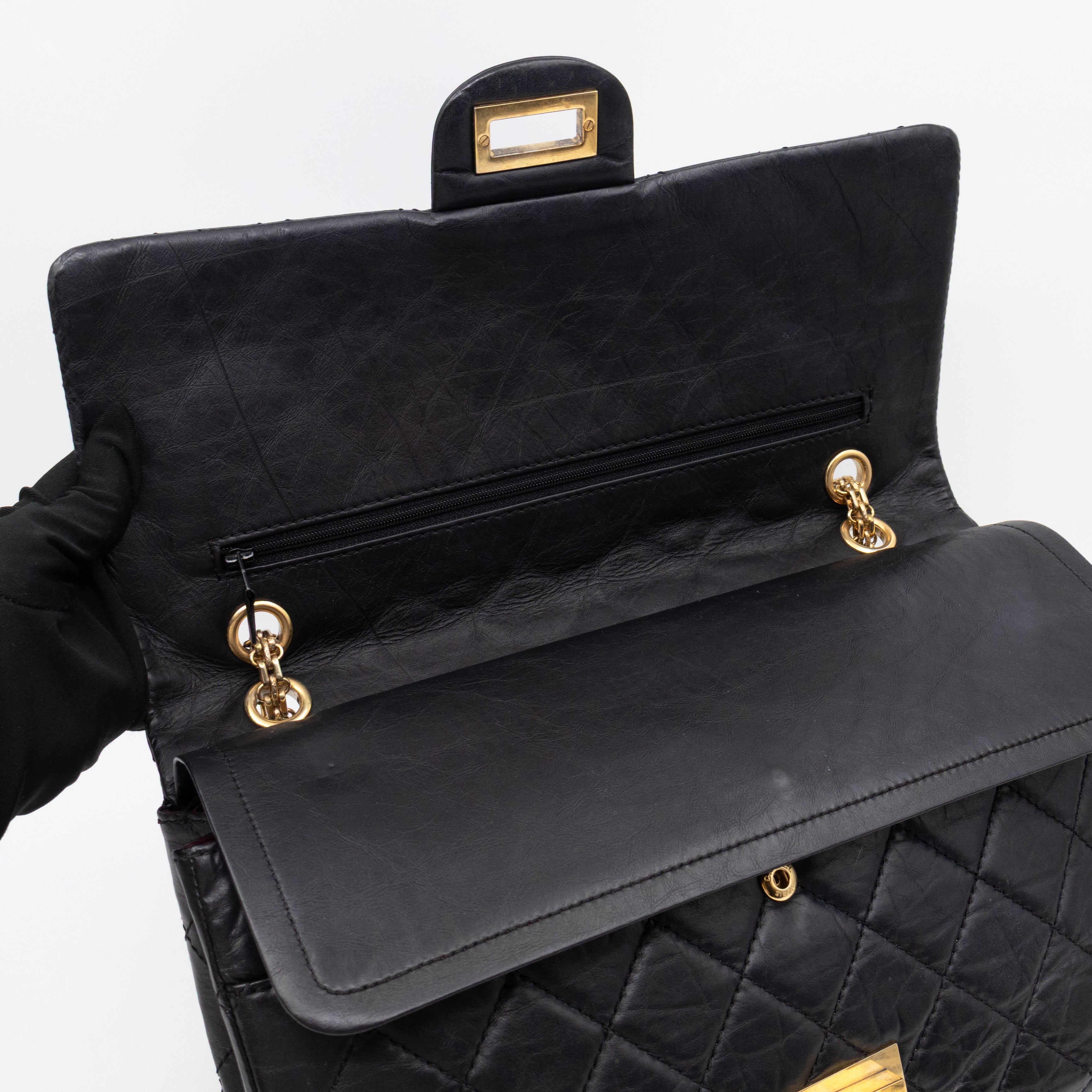 2.55 Reissue 227 Double Flap Bag Black Leather