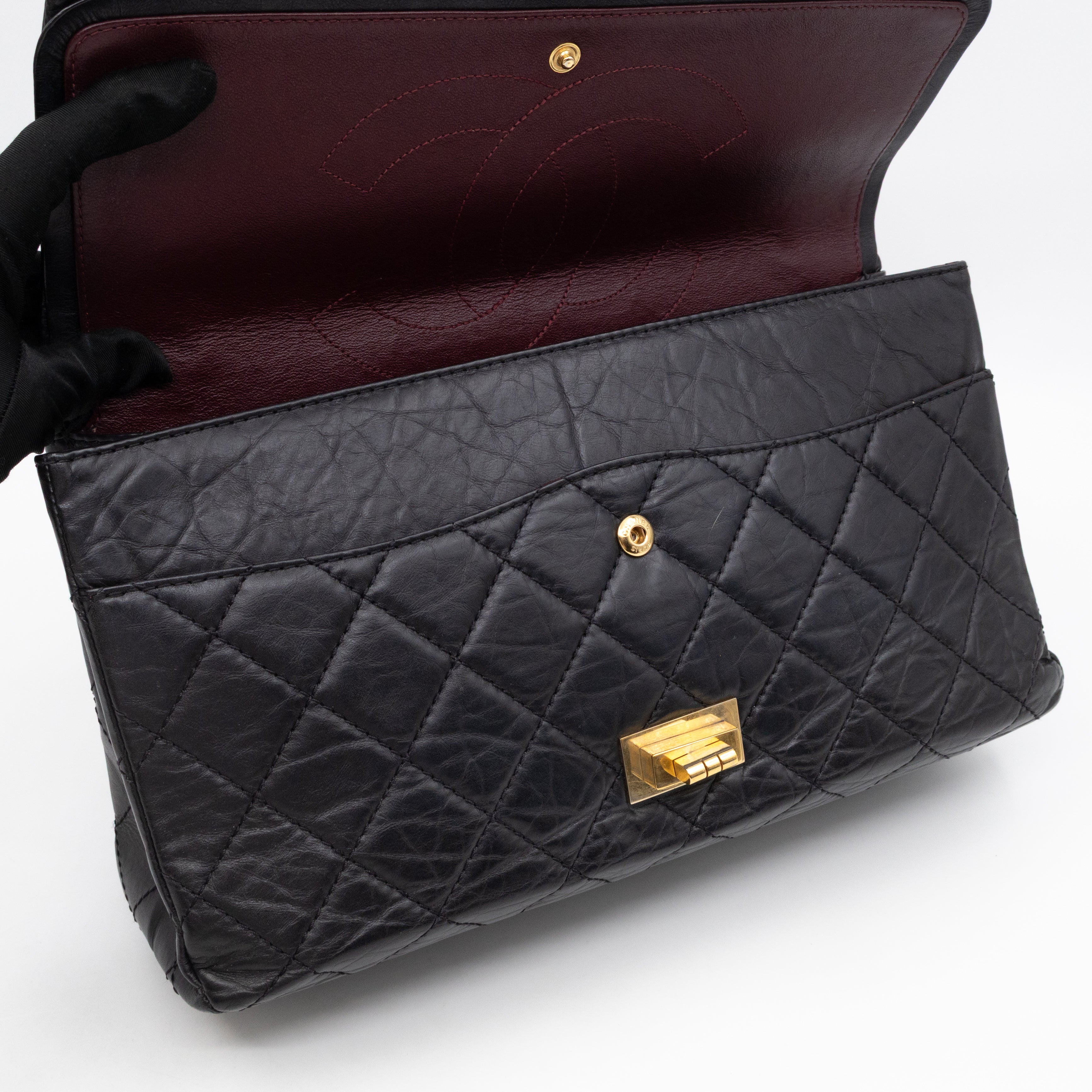 2.55 Reissue 227 Double Flap Bag Black Leather