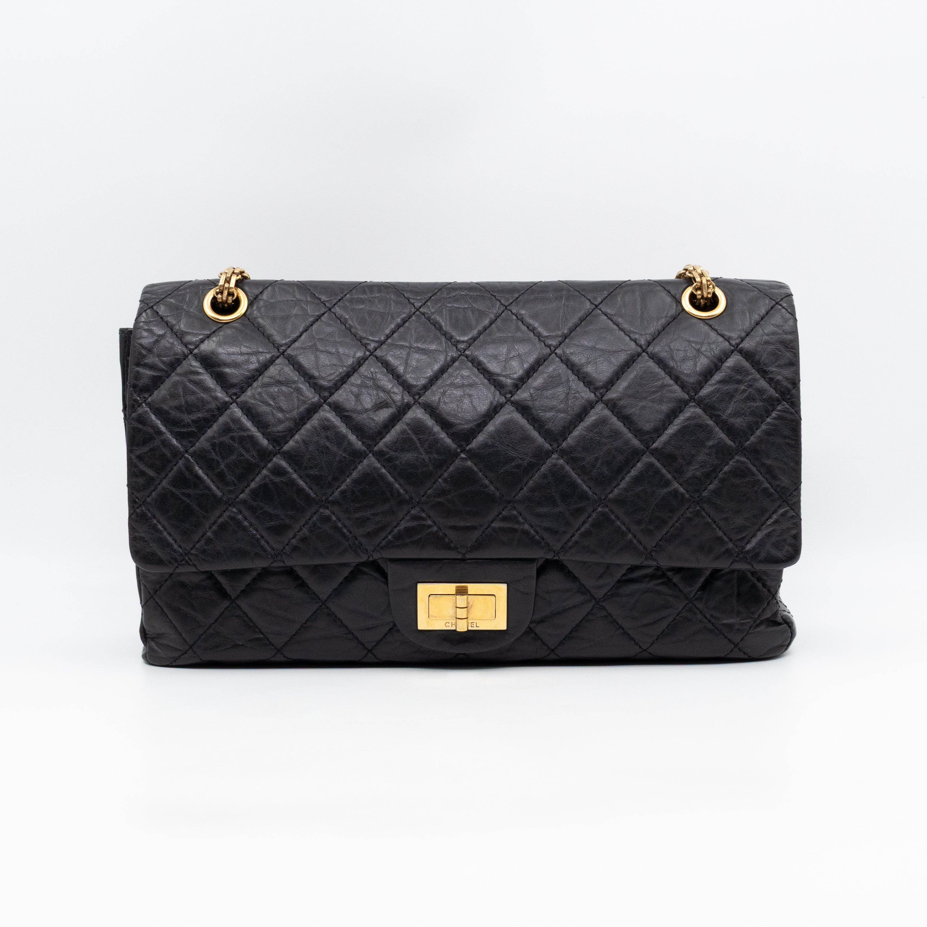 2.55 Reissue 227 Double Flap Bag Black Leather