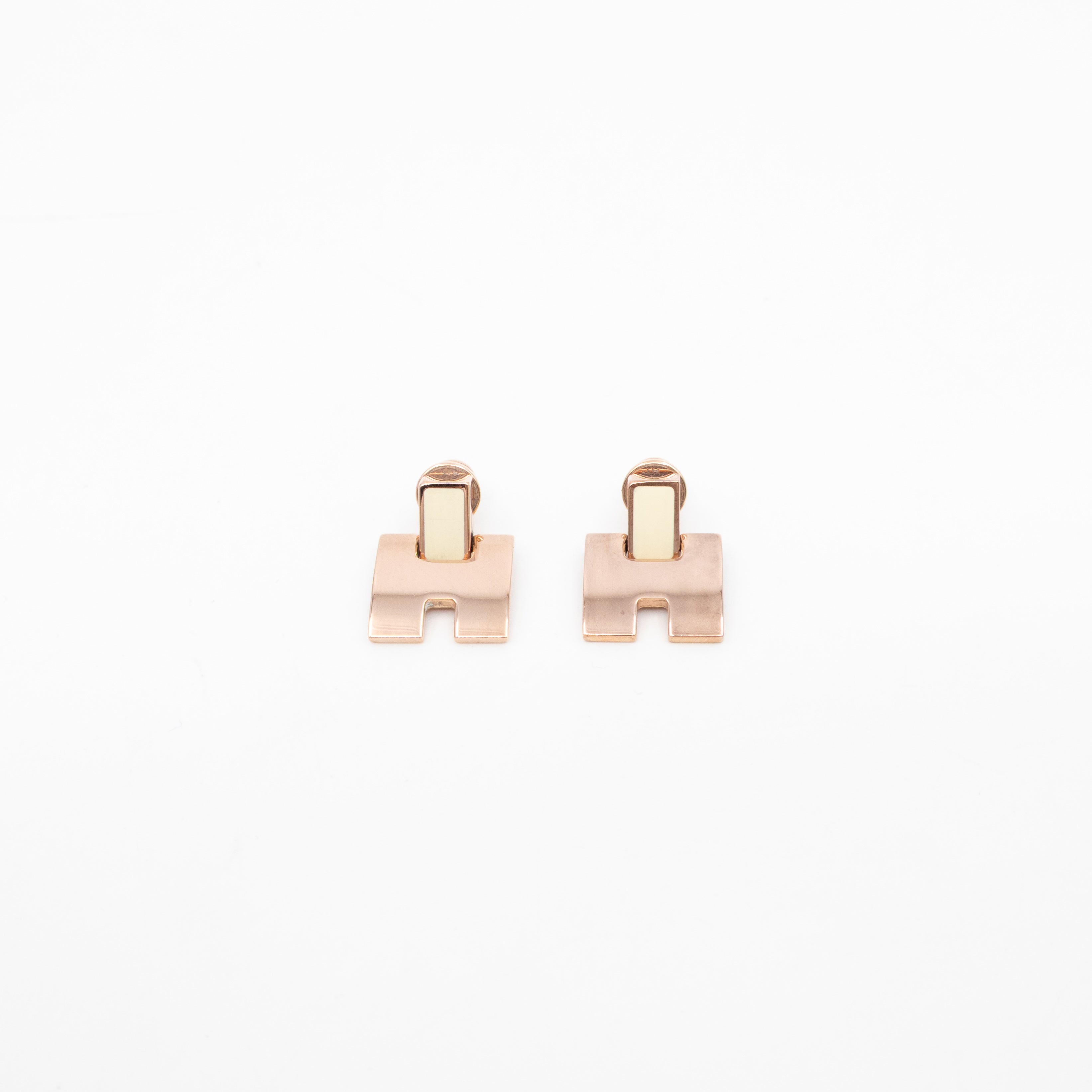 Eileen Earrings Rose Gold White