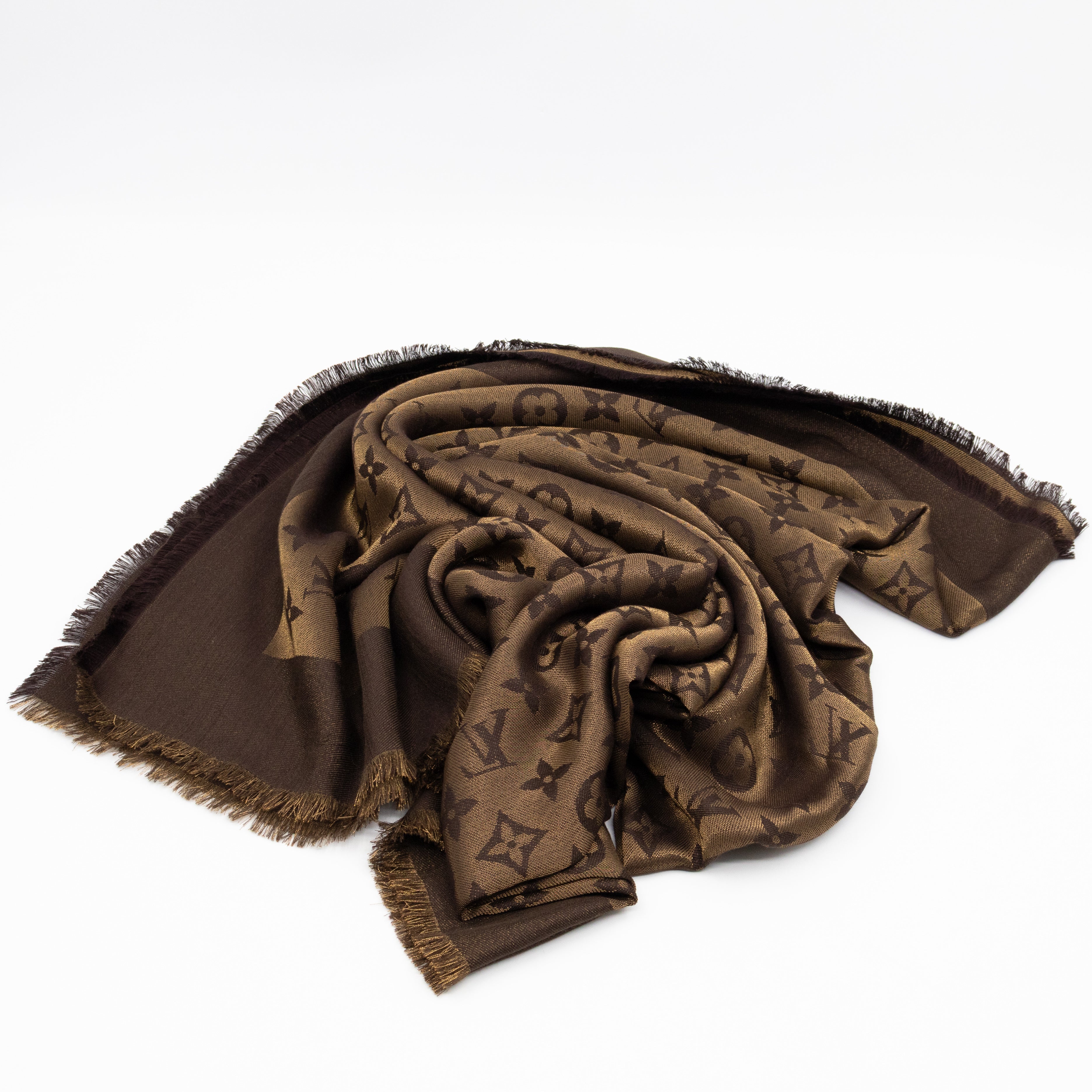 Monogram Shine Shawl Brown