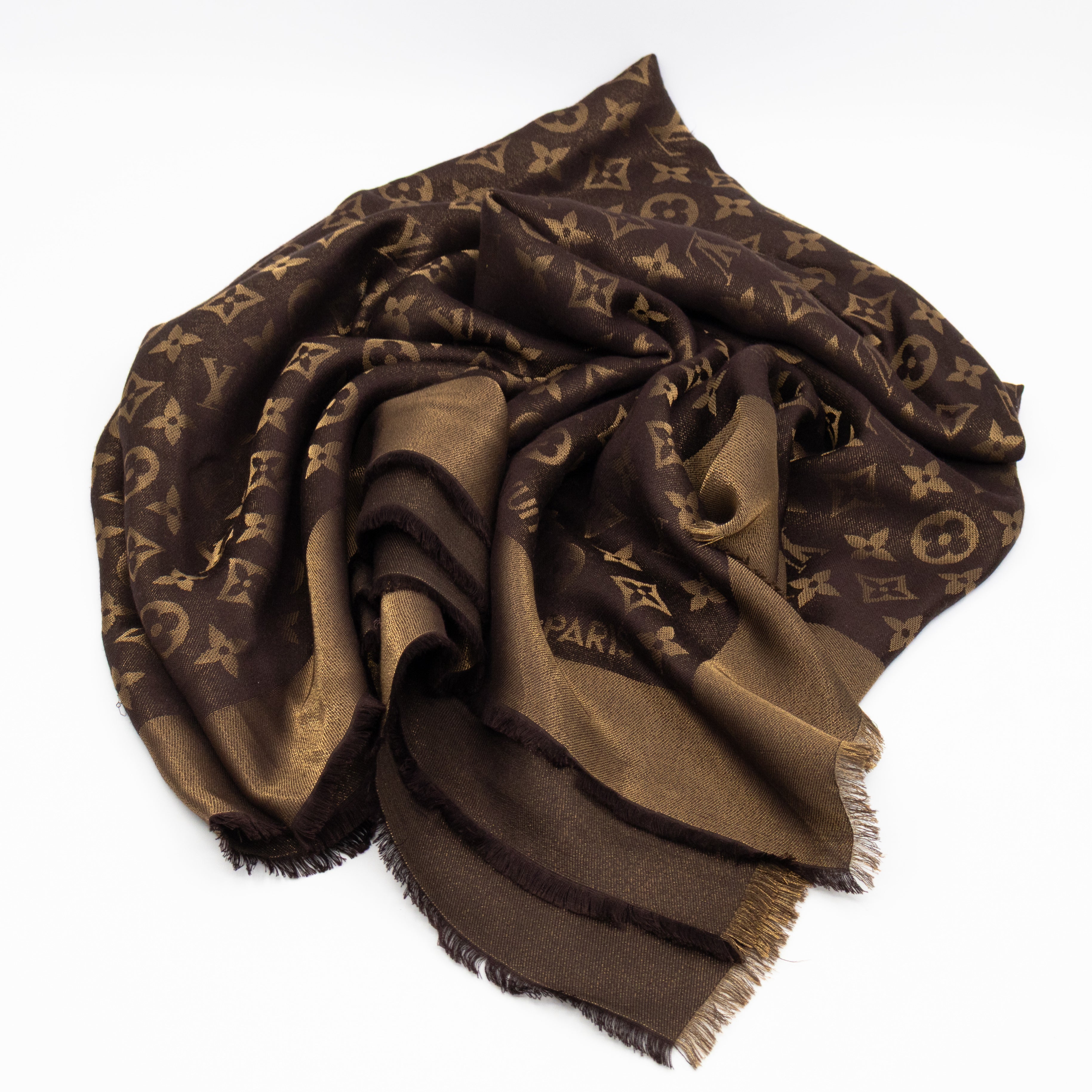 Monogram Shine Shawl Brown