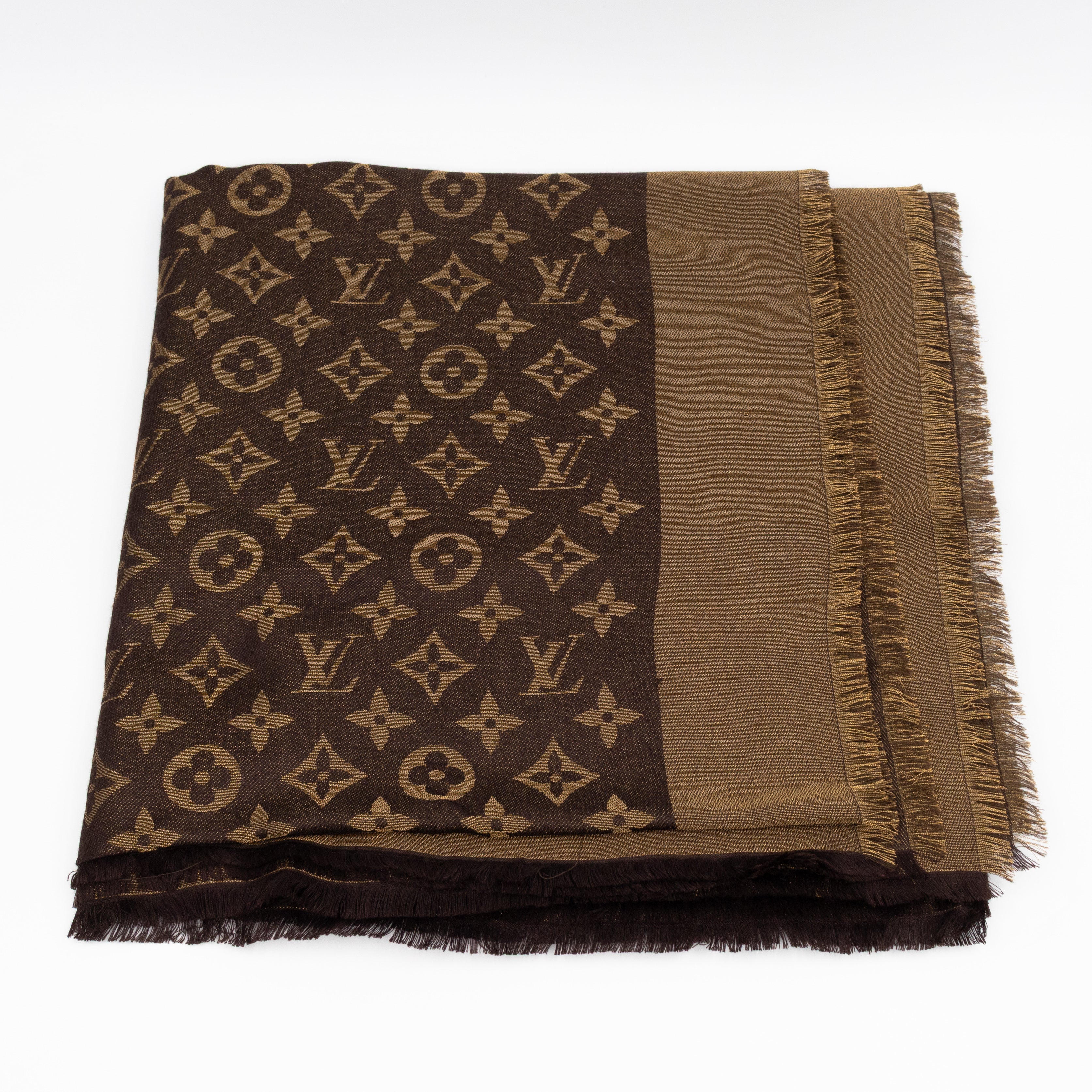 Monogram Shine Shawl Brown