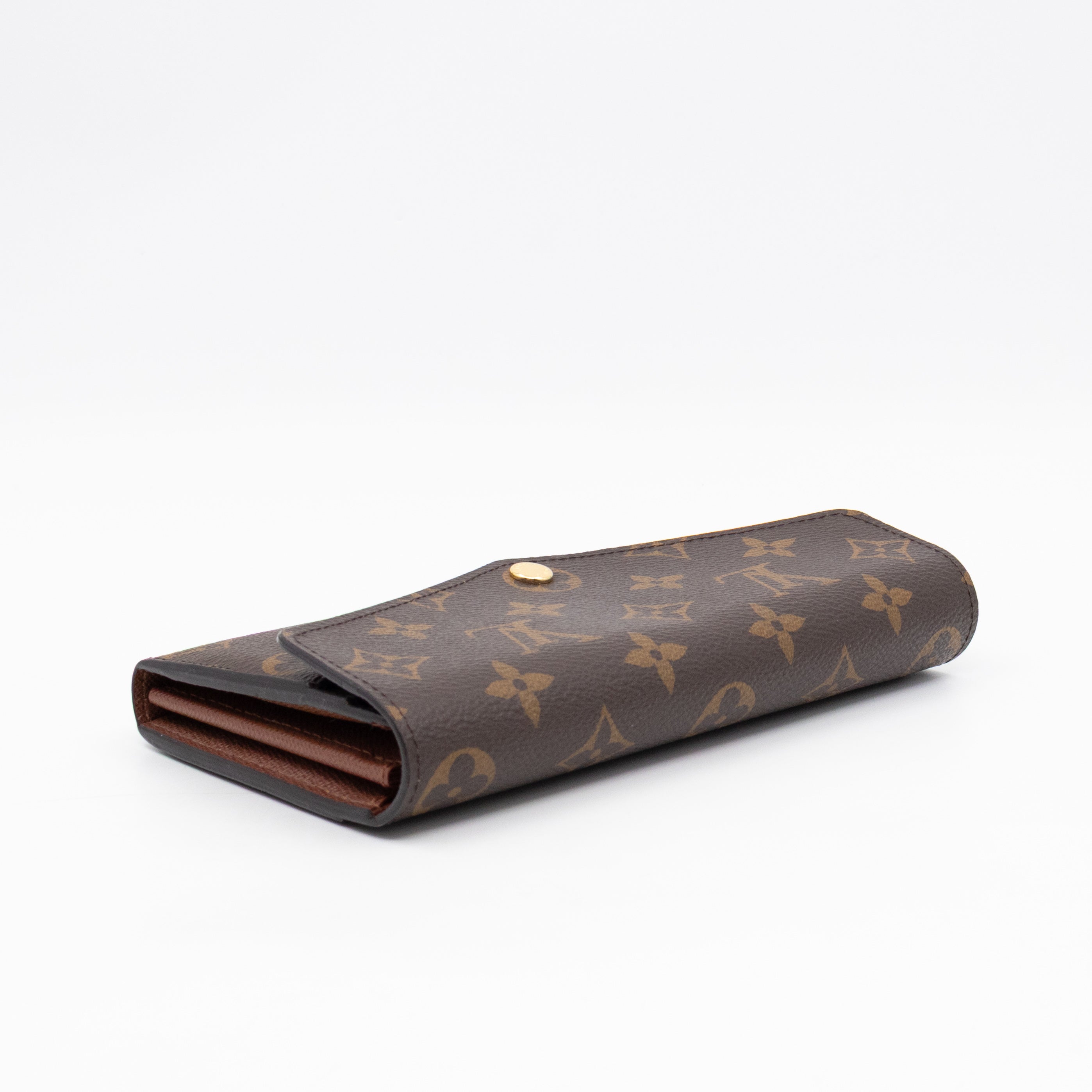 Sarah Wallet Monogram Brown