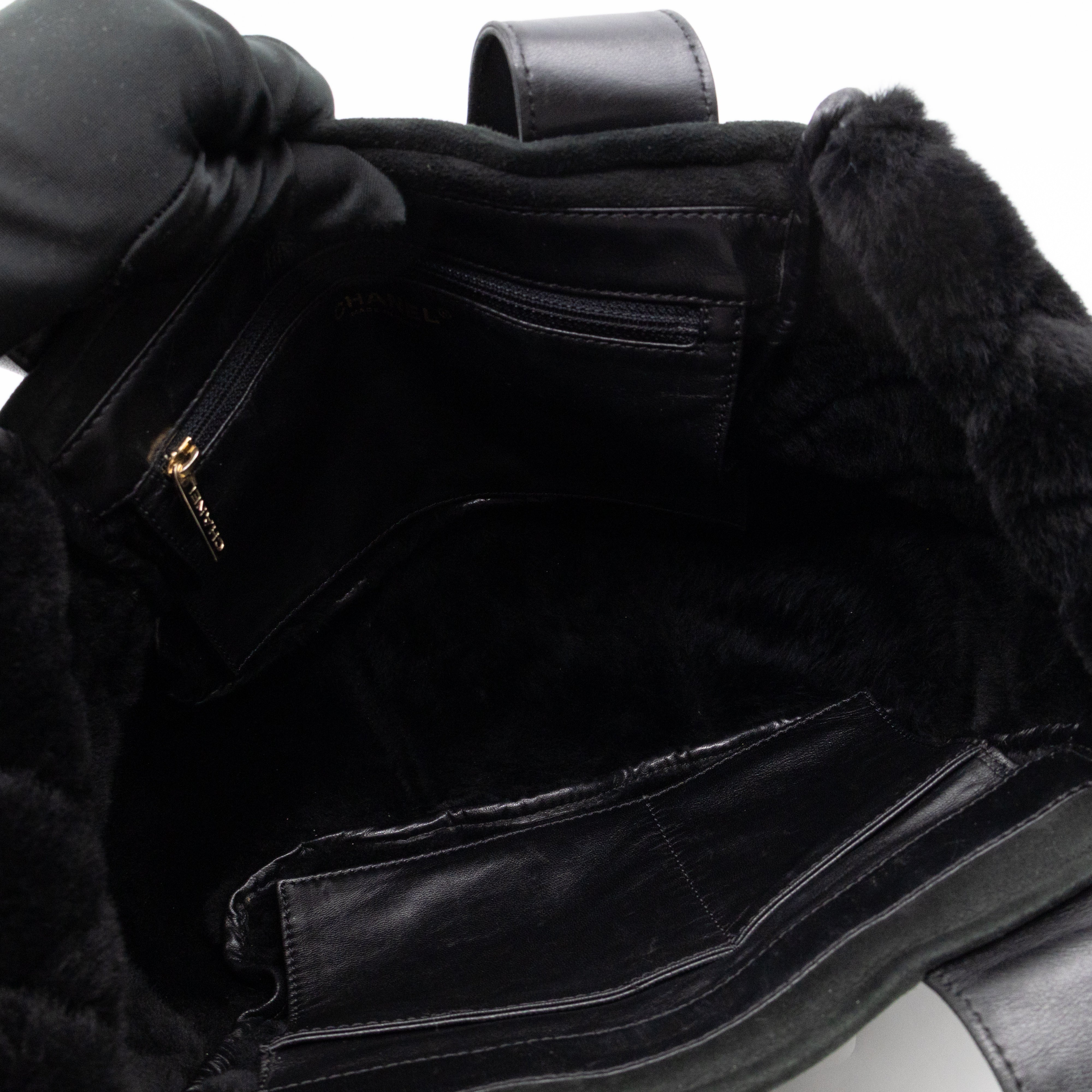 Sparkle Winter Tote Dark Green Mouton Leather