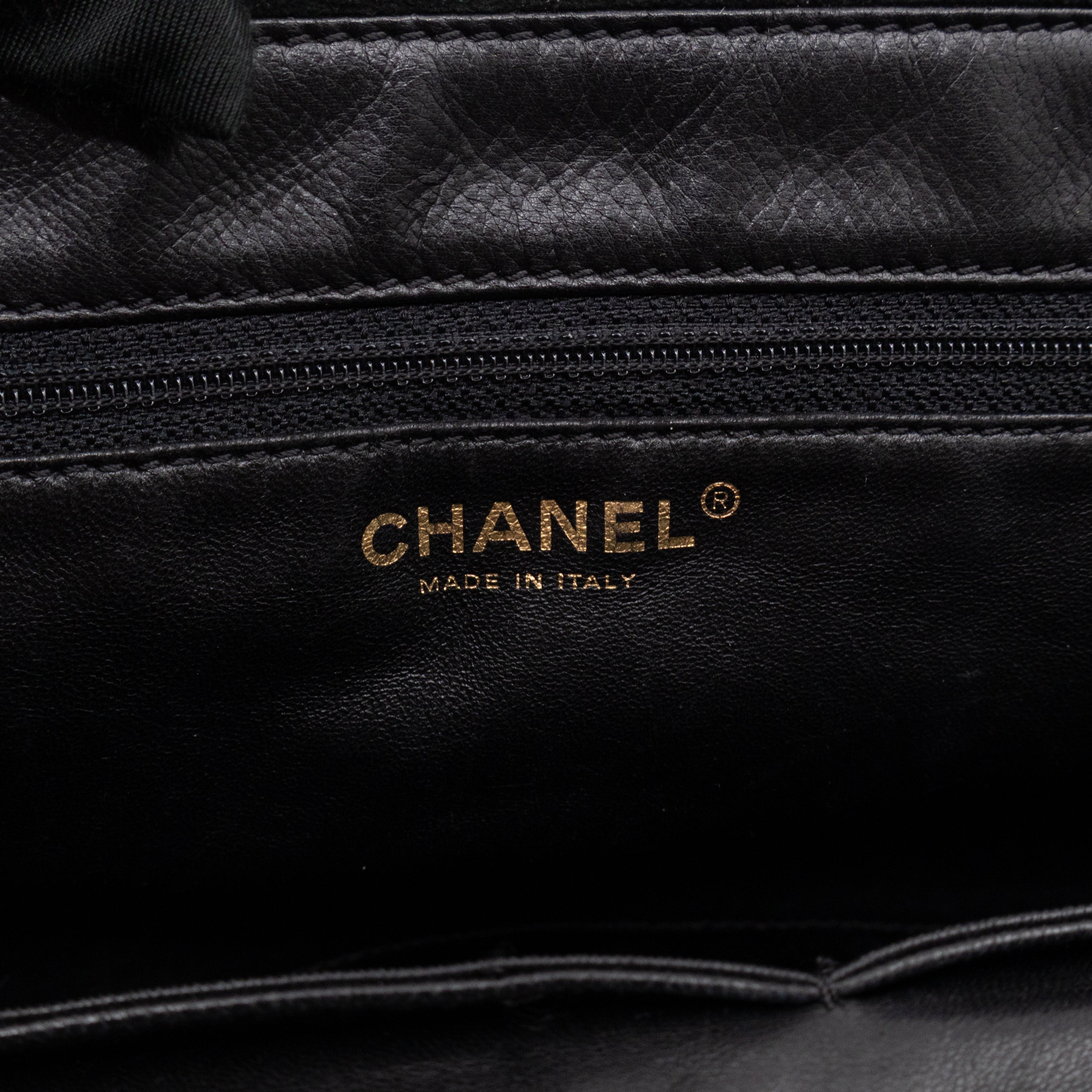 Sparkle Winter Tote Dark Green Mouton Leather