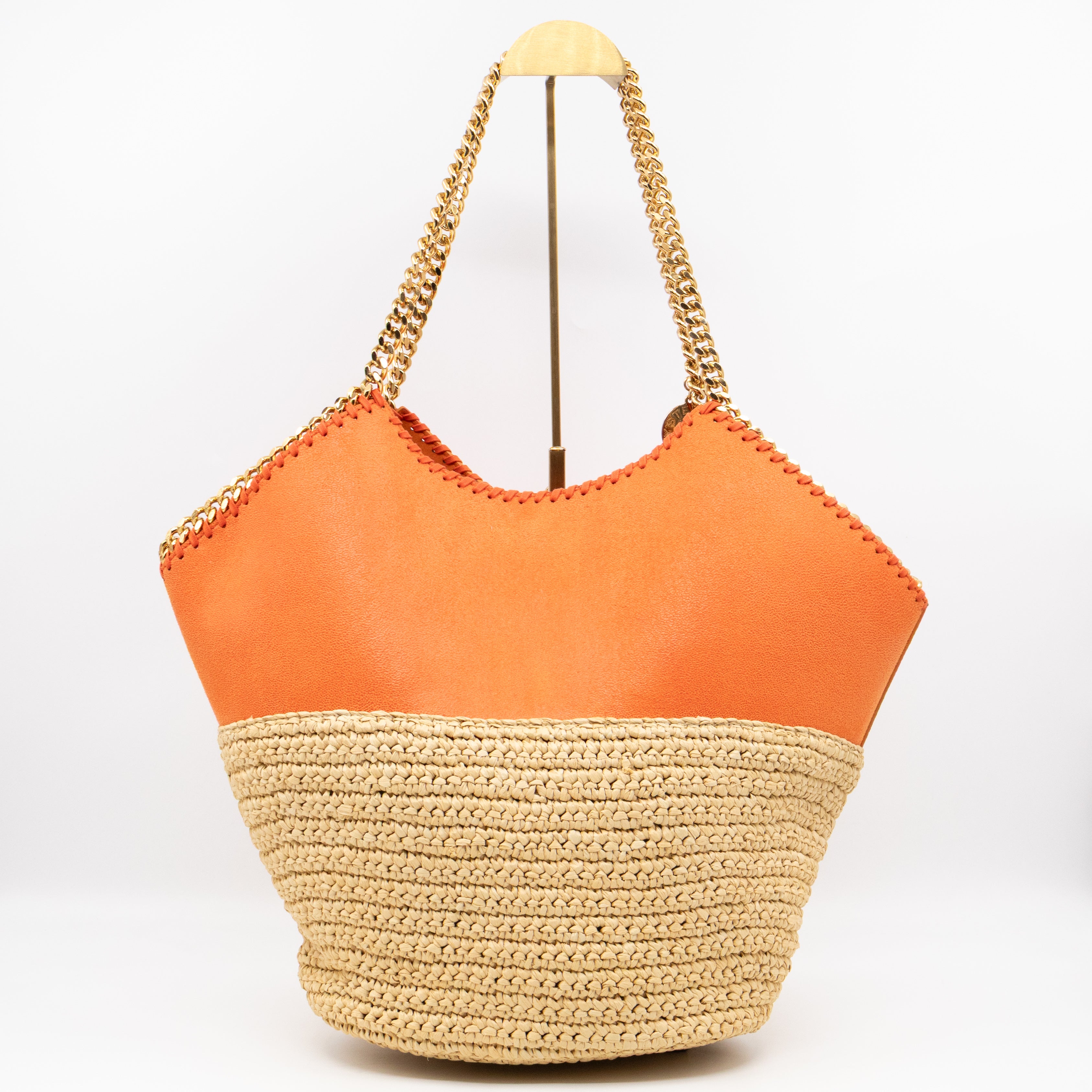 Falabella Raffia Large Tote Orange