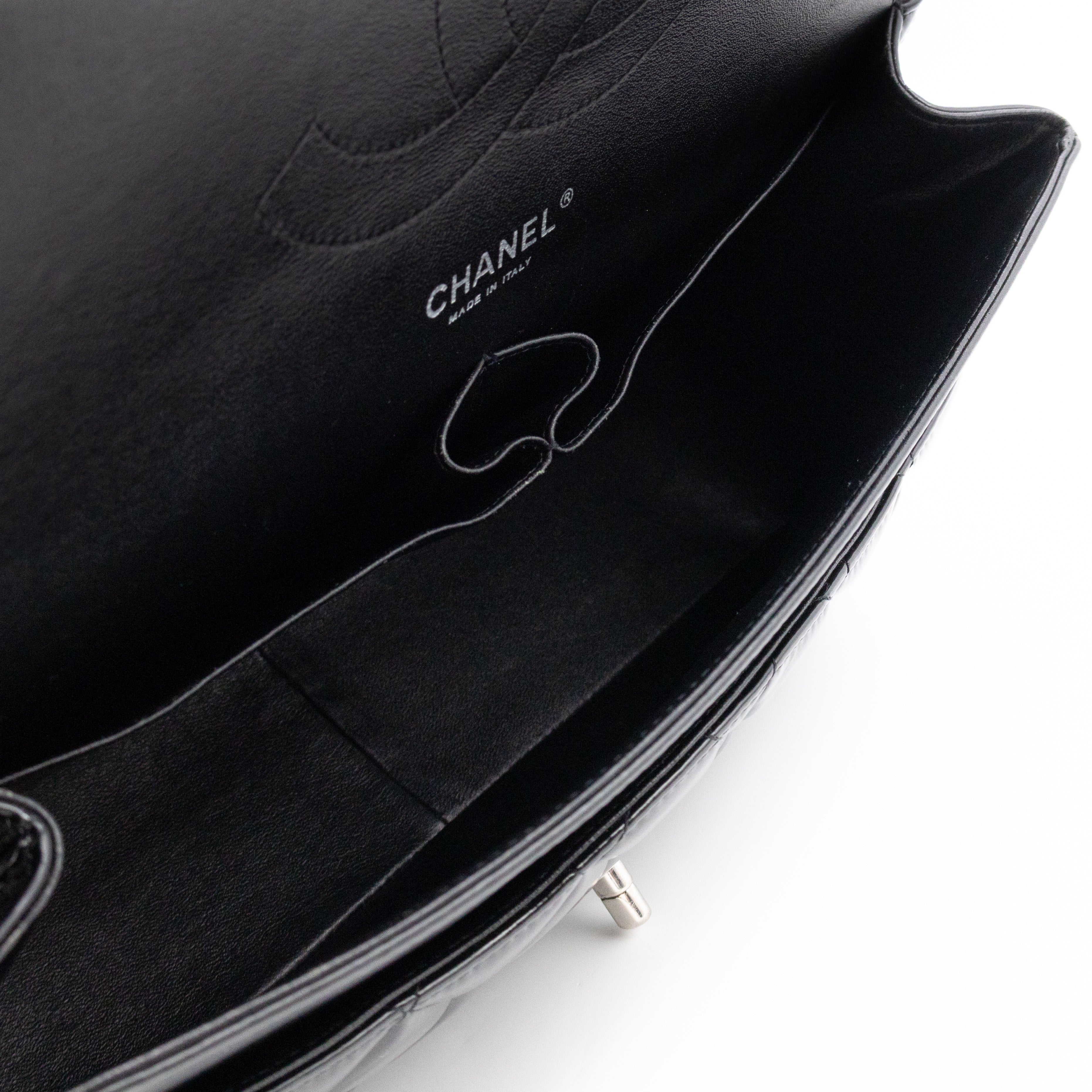 Classic Double Flap Jumbo Black Patent Leather