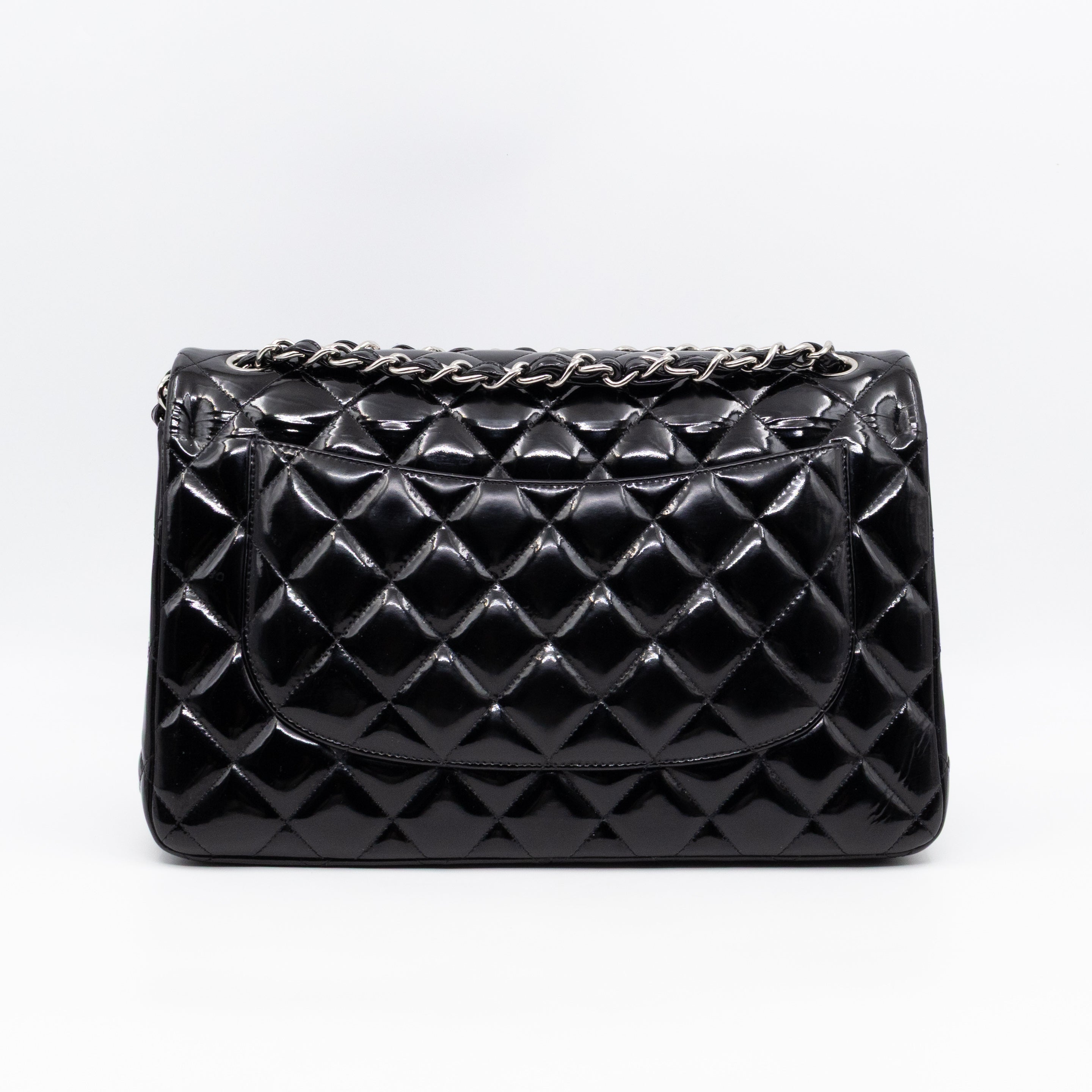 Classic Double Flap Jumbo Black Patent Leather