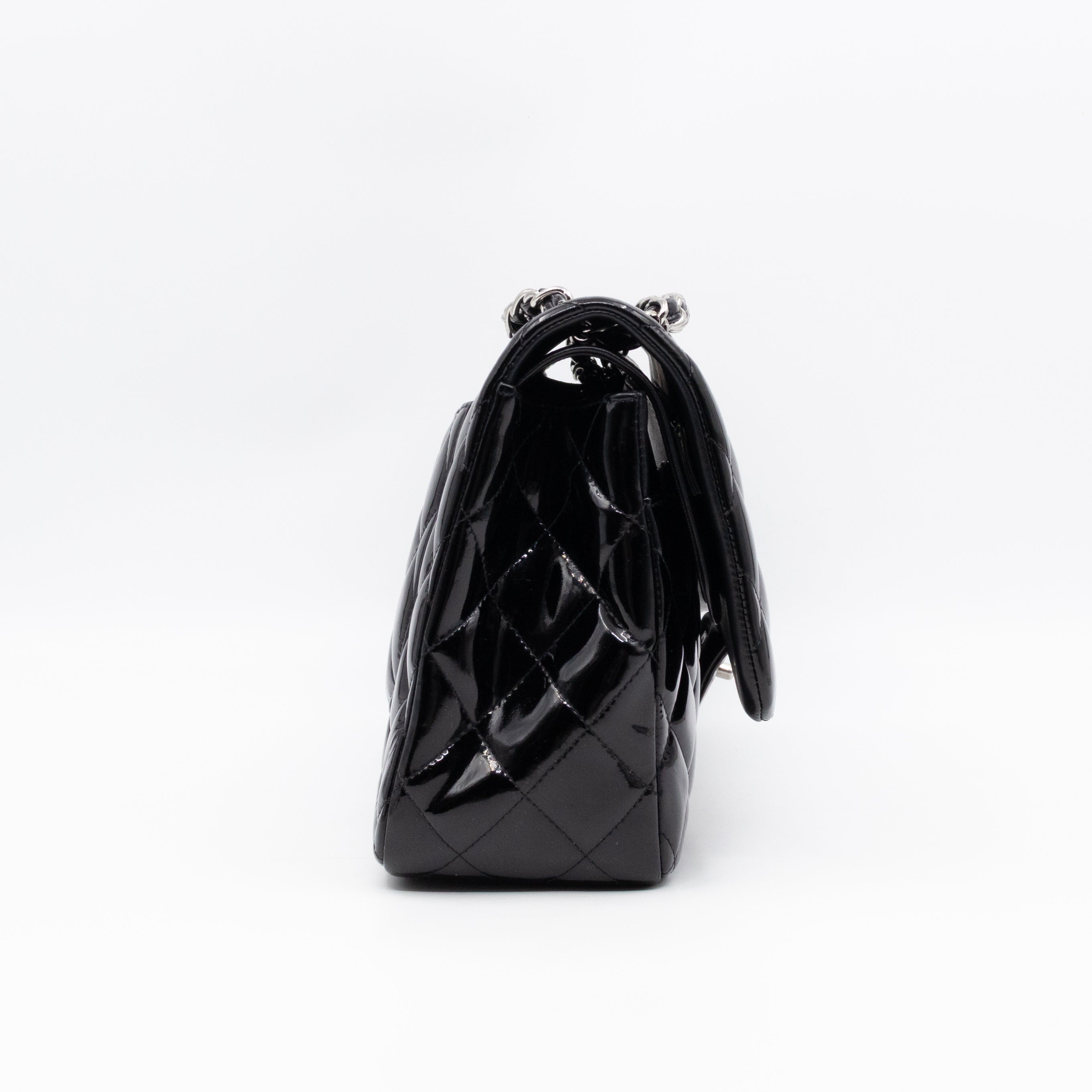 Classic Double Flap Jumbo Black Patent Leather