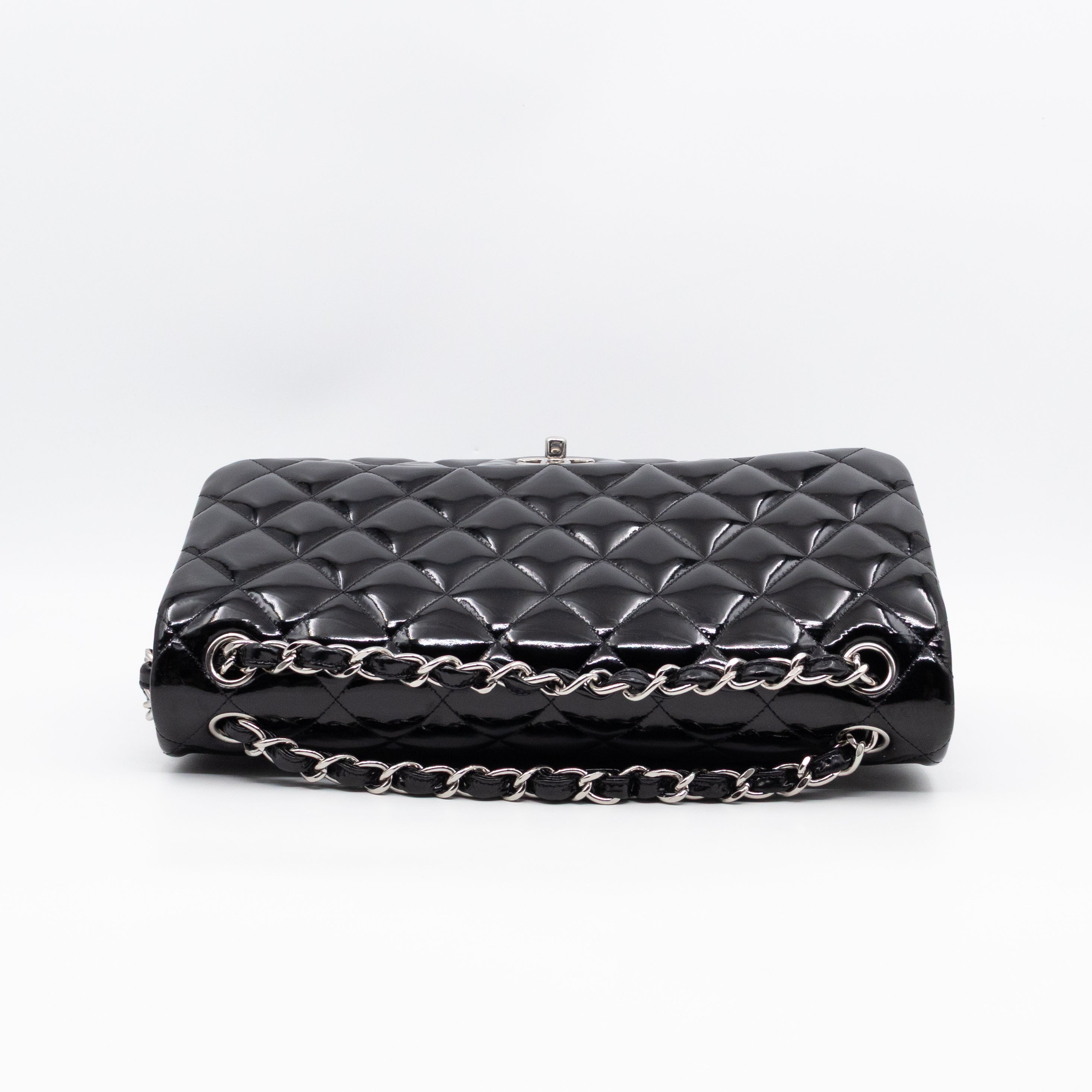 Classic Double Flap Jumbo Black Patent Leather