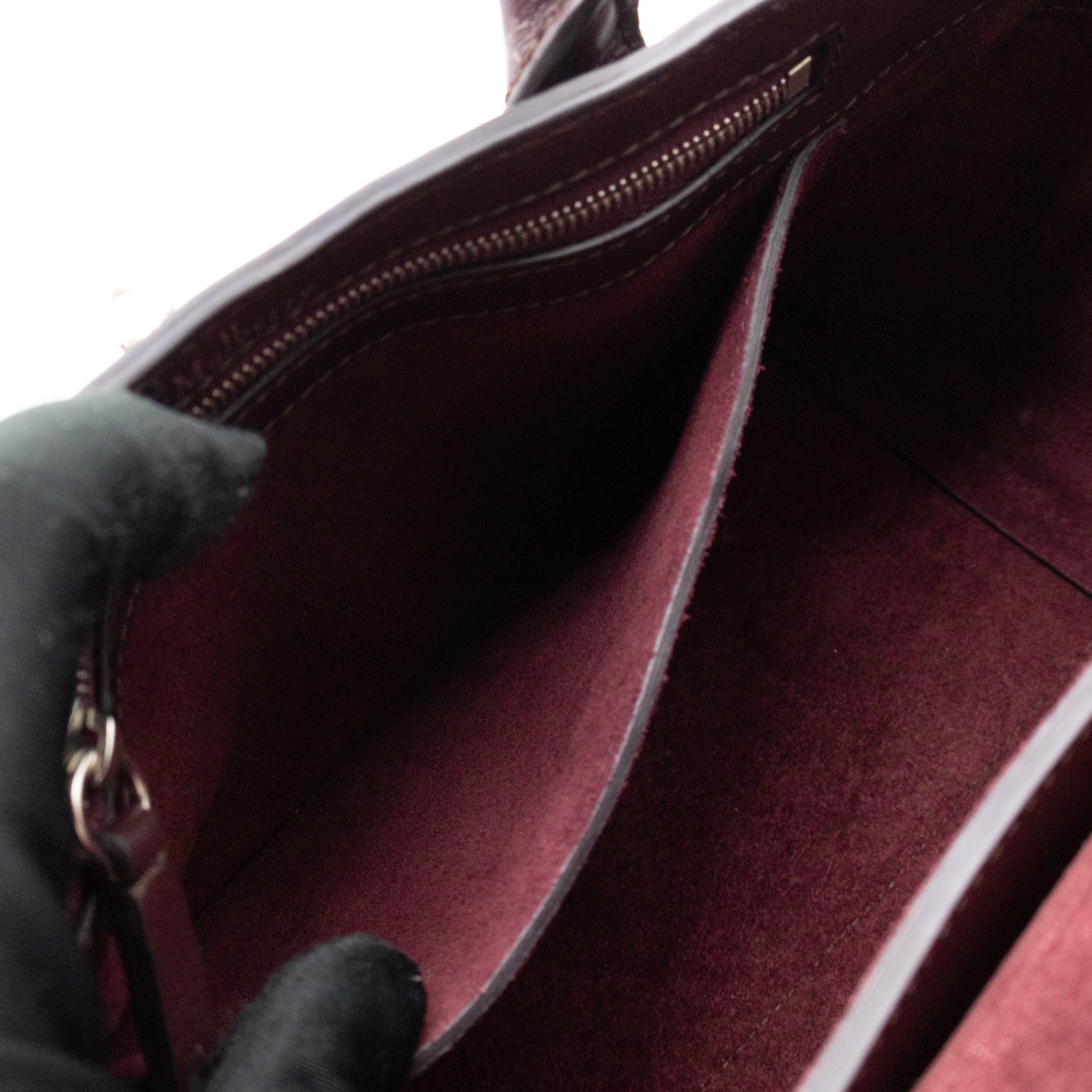 Small New Bayswater Studded Burgundy Leather