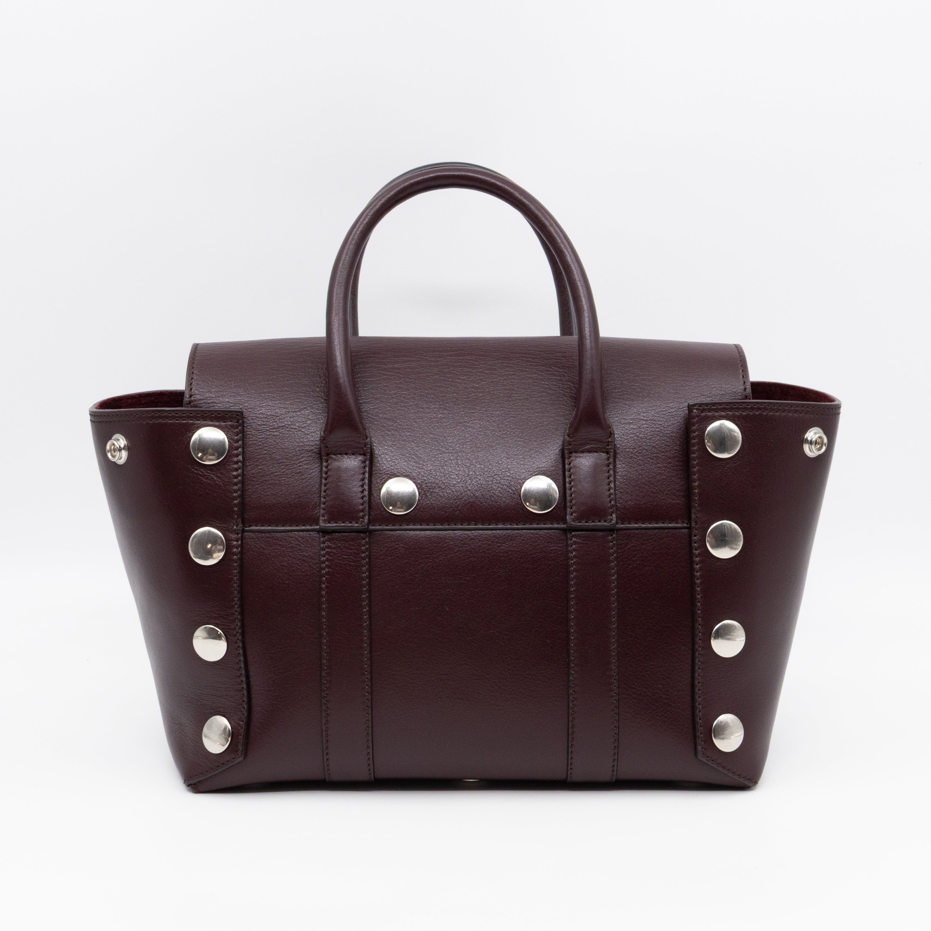 Small New Bayswater Studded Burgundy Leather