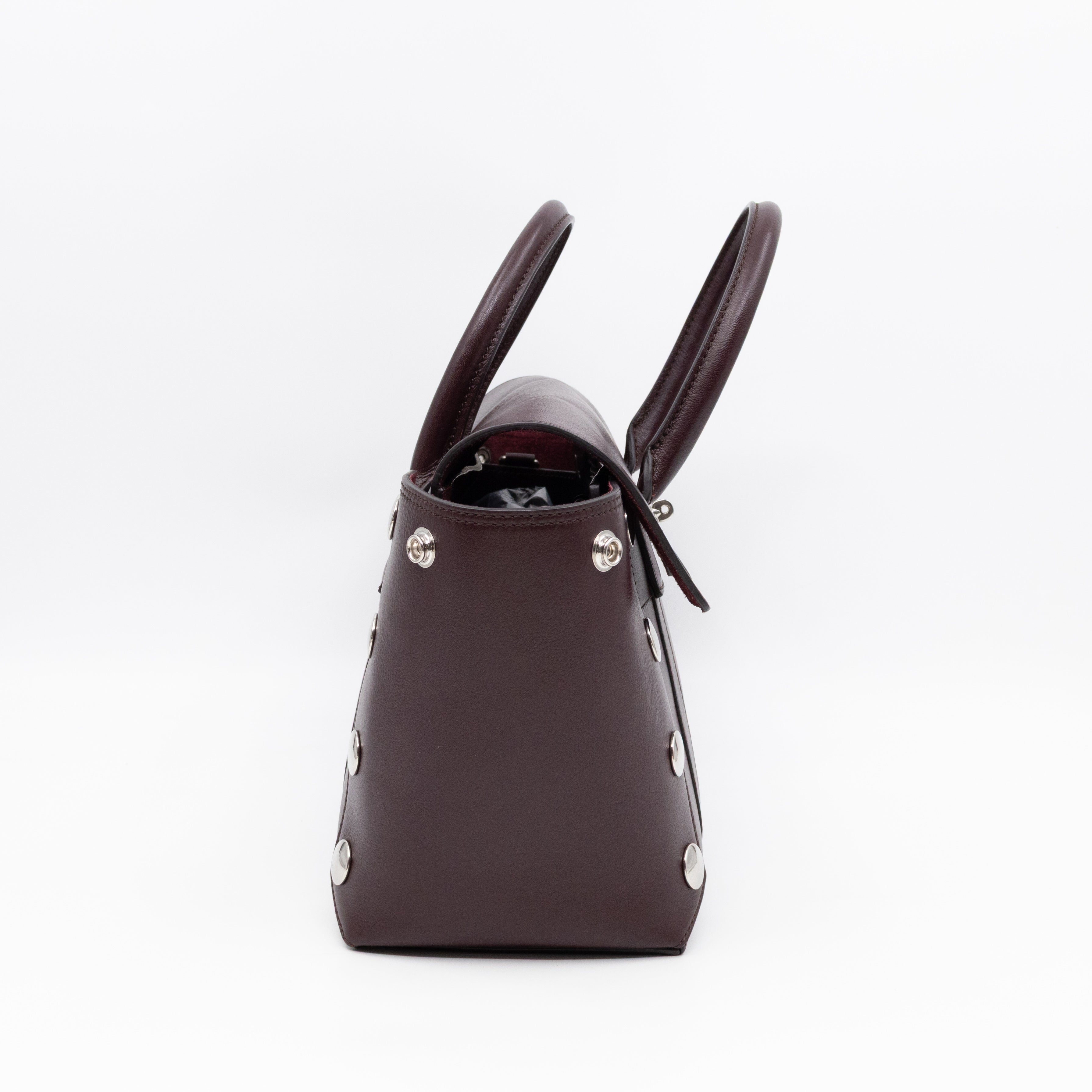 Small New Bayswater Studded Burgundy Leather