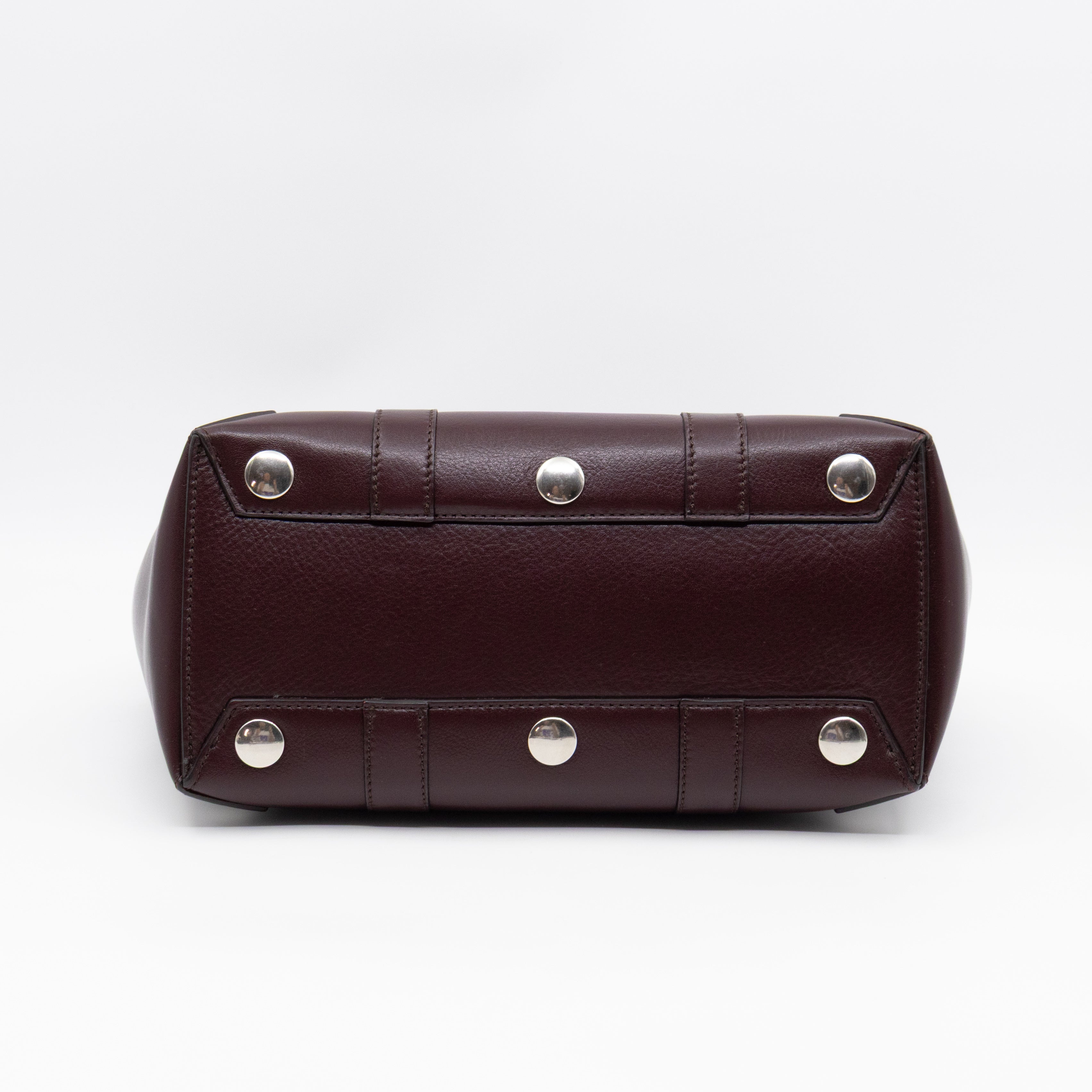 Small New Bayswater Studded Burgundy Leather