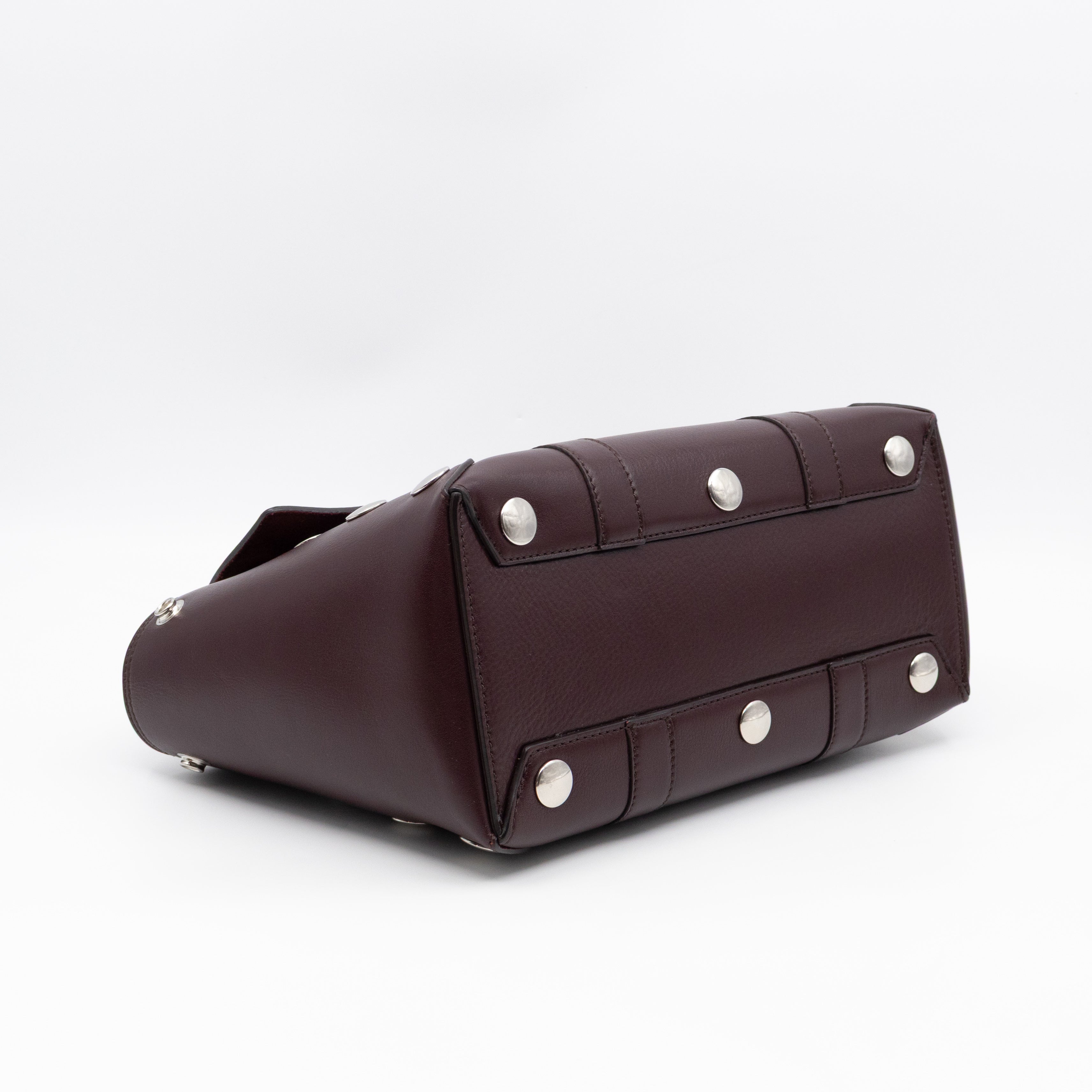 Small New Bayswater Studded Burgundy Leather