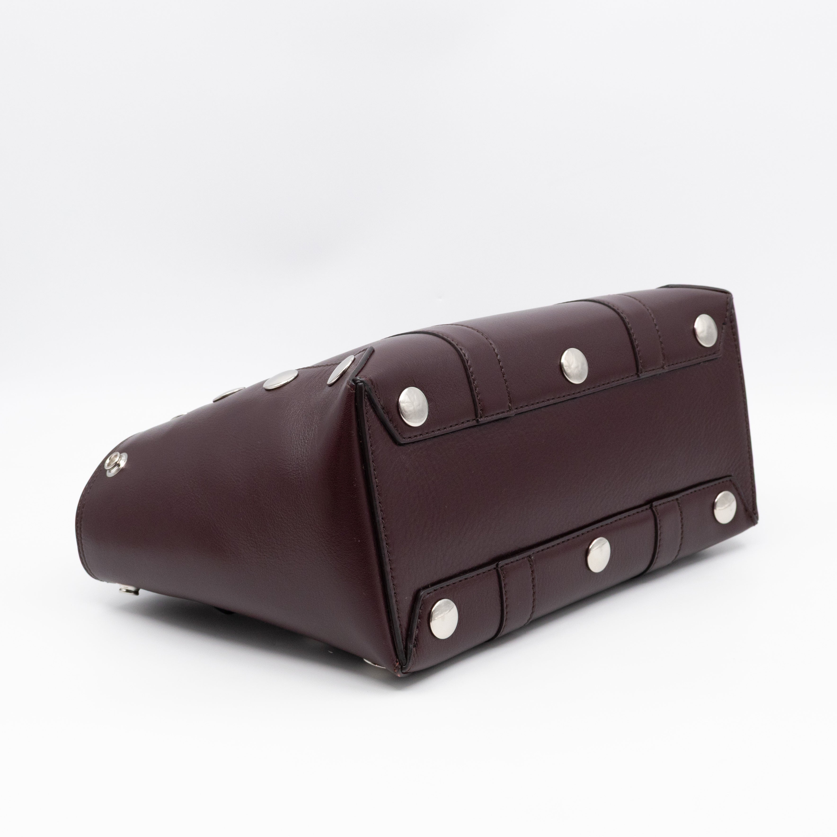 Small New Bayswater Studded Burgundy Leather