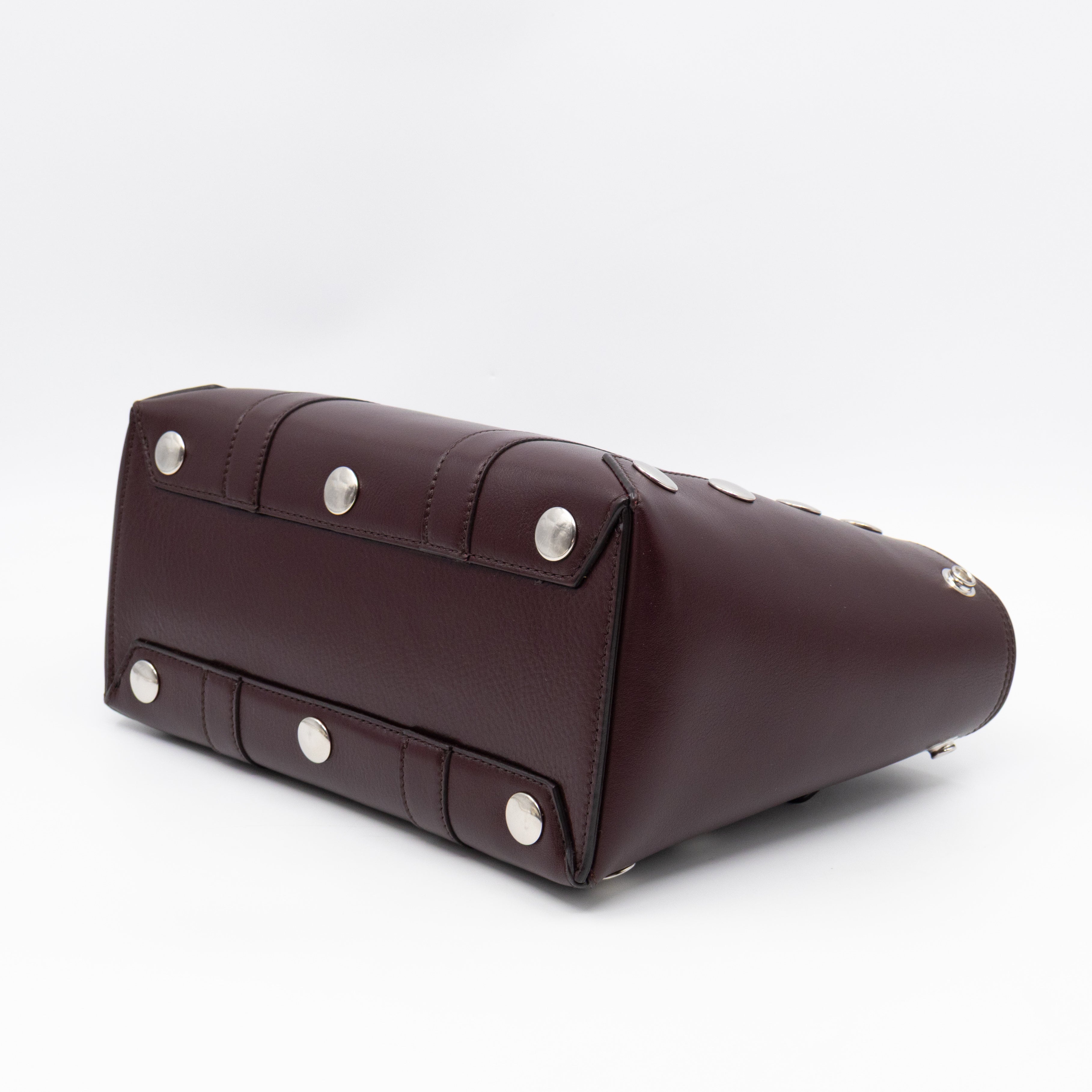 Small New Bayswater Studded Burgundy Leather
