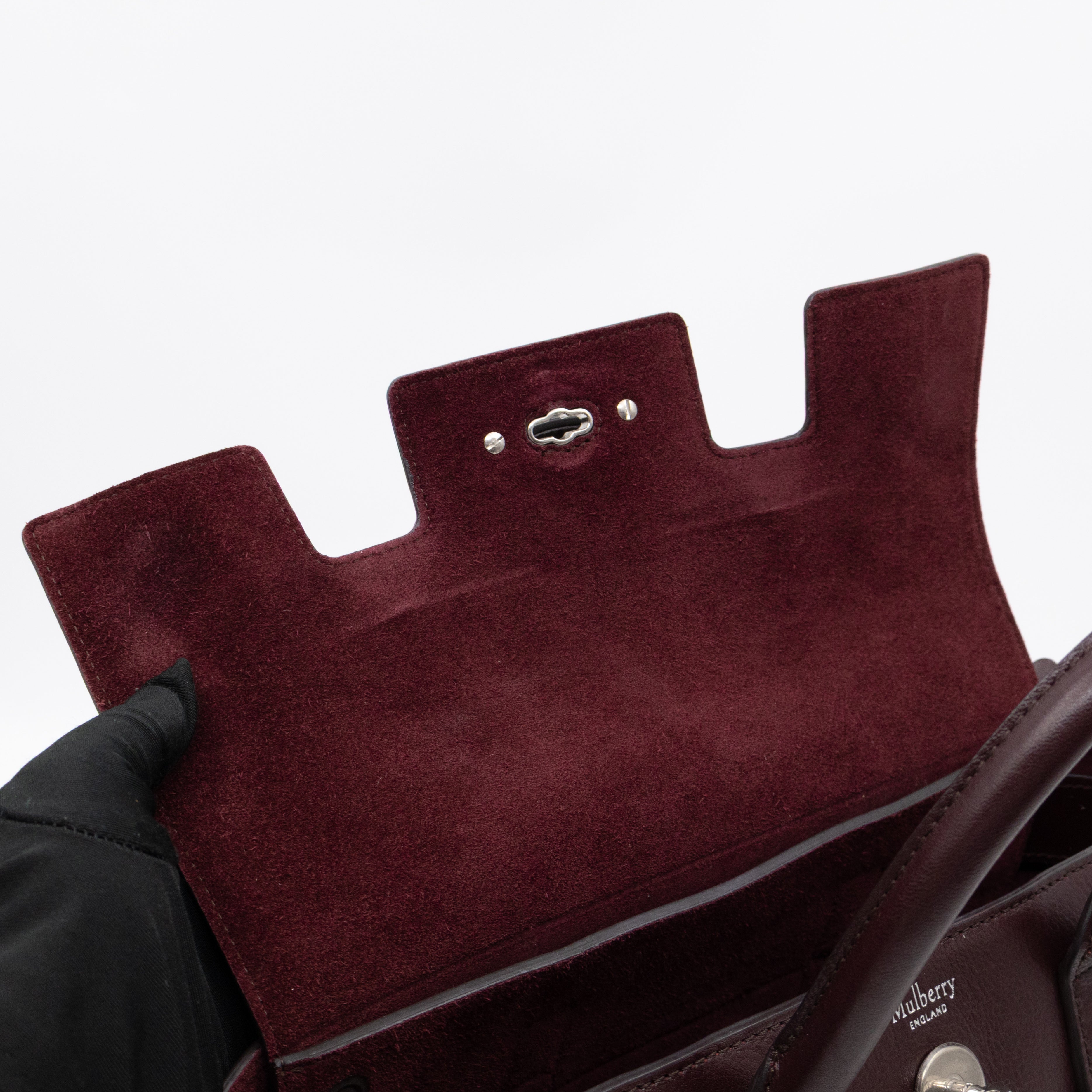 Small New Bayswater Studded Burgundy Leather