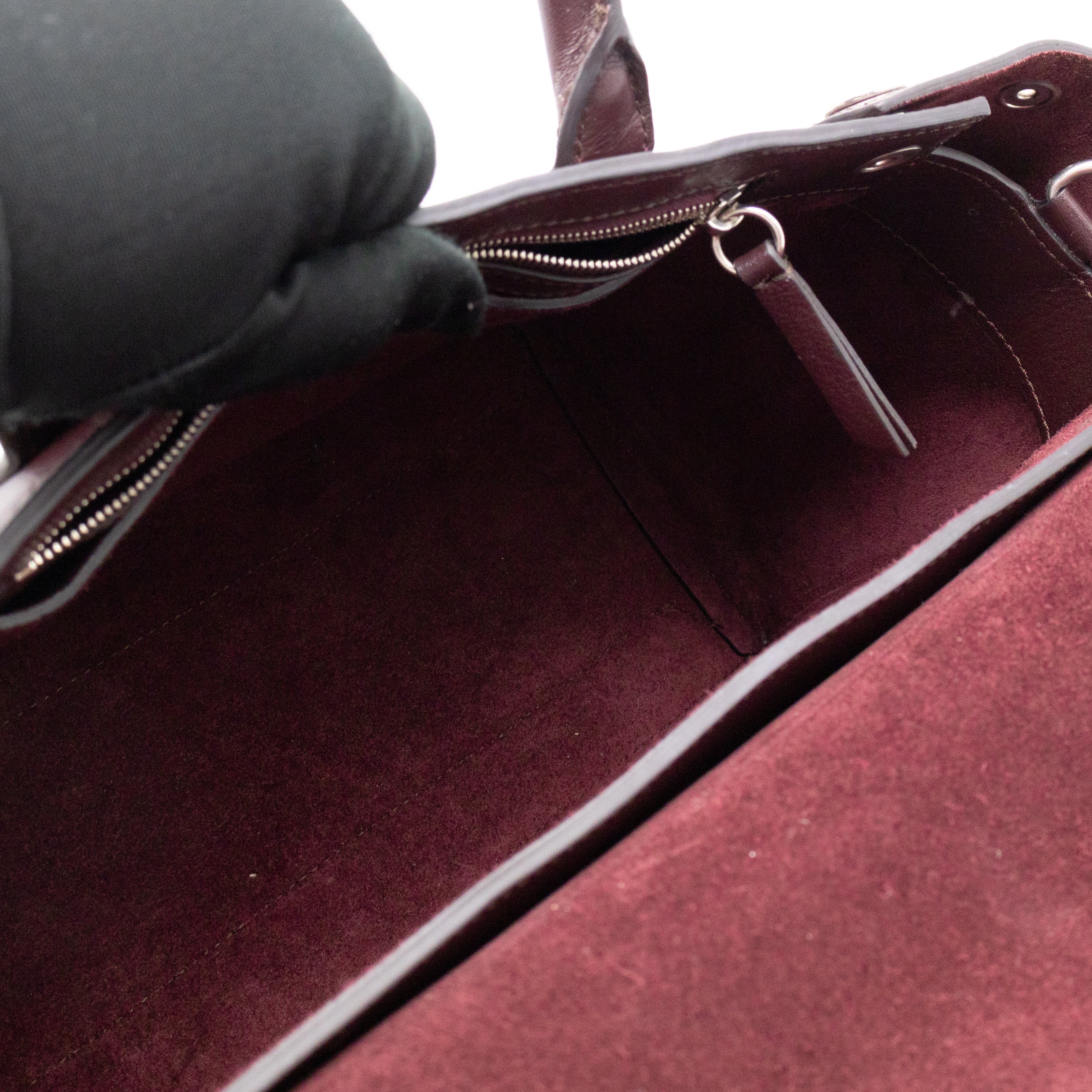 Small New Bayswater Studded Burgundy Leather