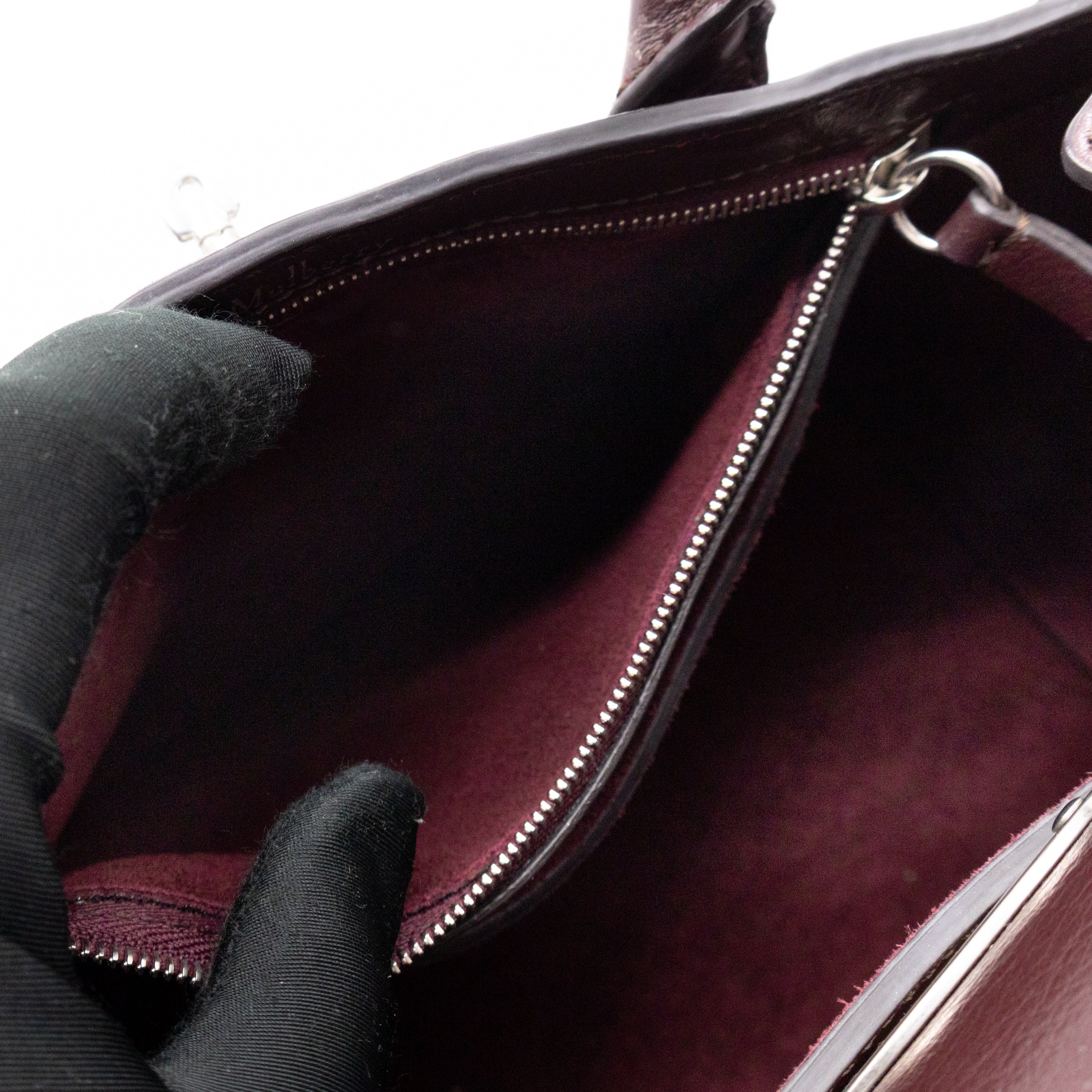 Small New Bayswater Studded Burgundy Leather
