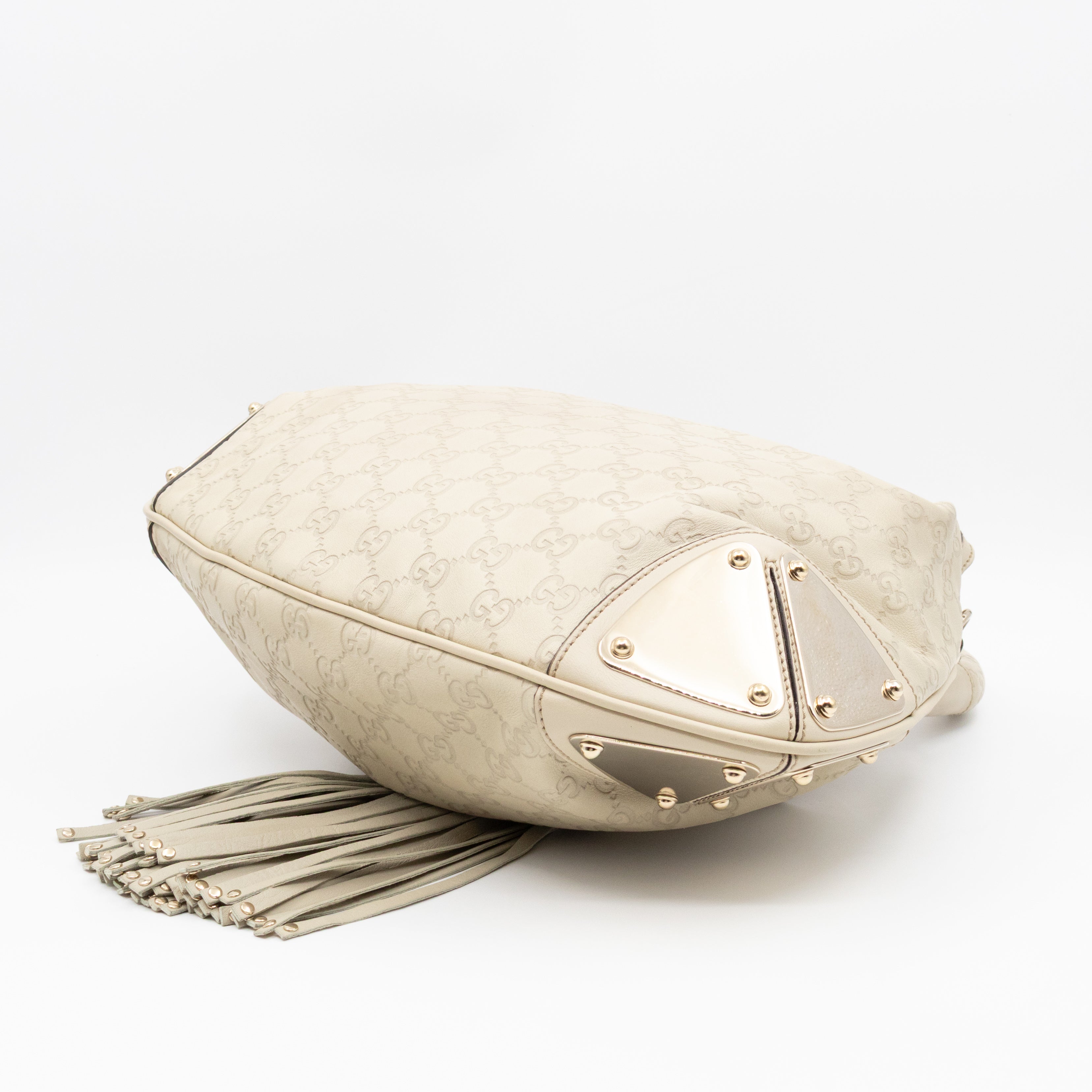 Indy Top Handle Guccissima Ivory Leather