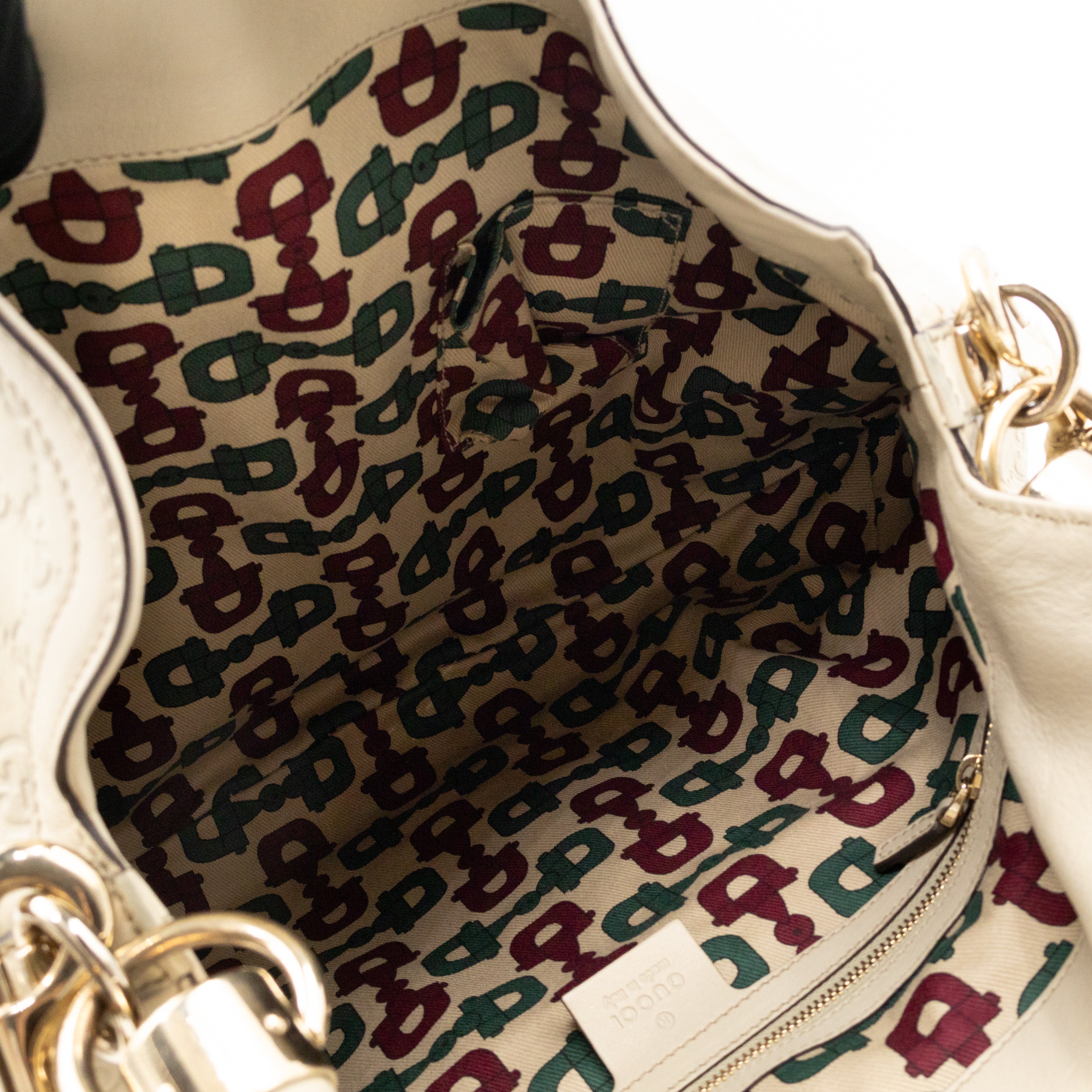 Indy Top Handle Guccissima Ivory Leather