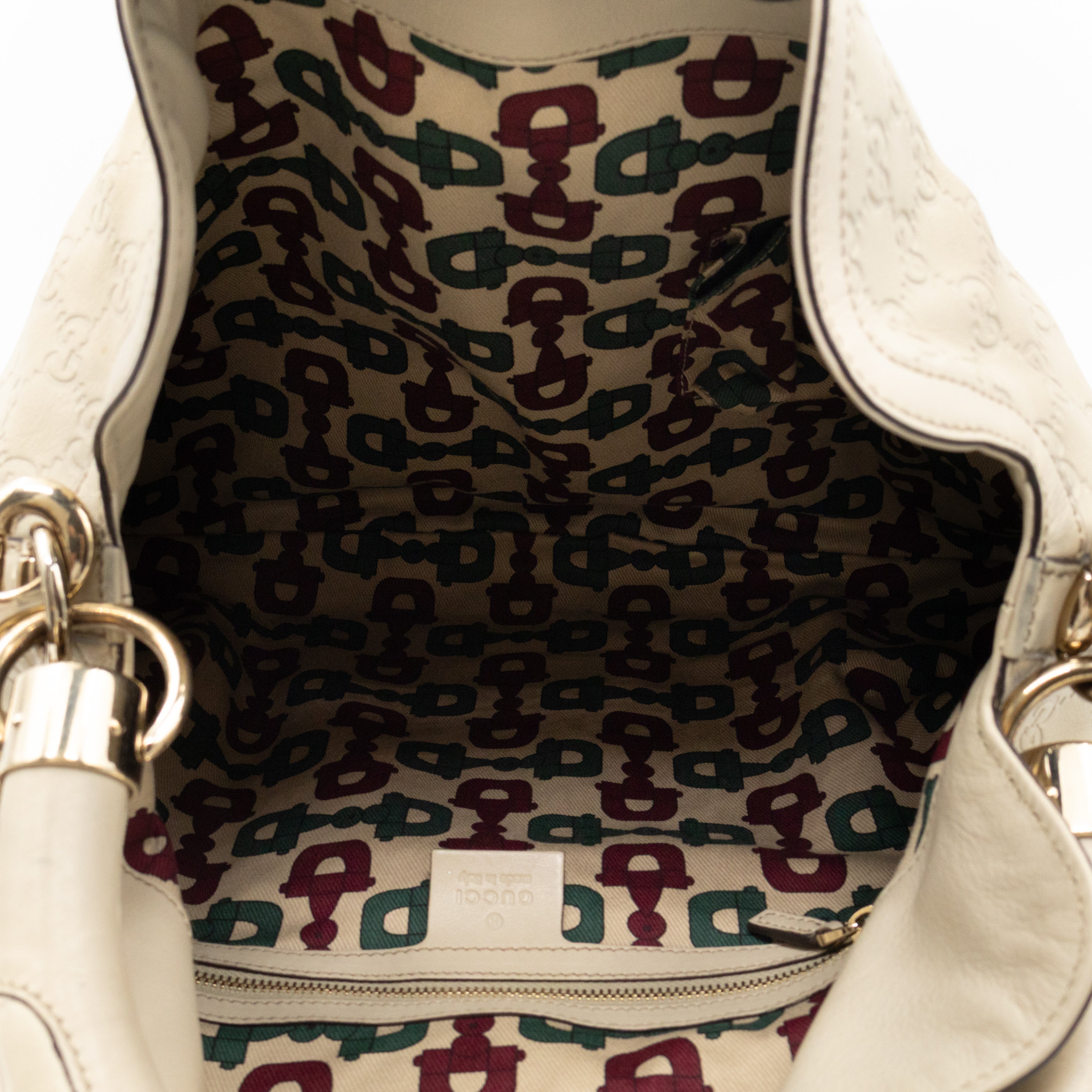 Indy Top Handle Guccissima Ivory Leather