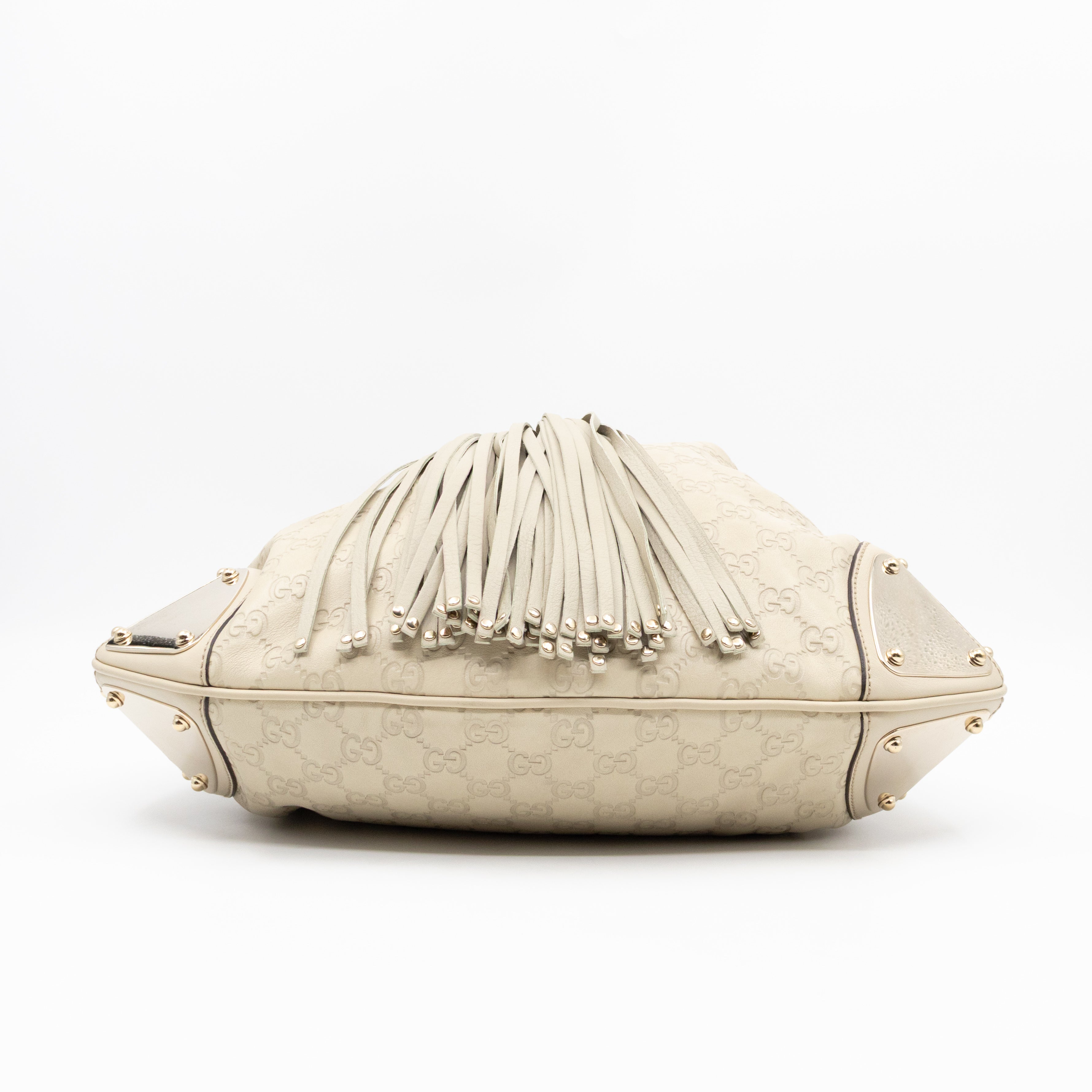 Indy Top Handle Guccissima Ivory Leather