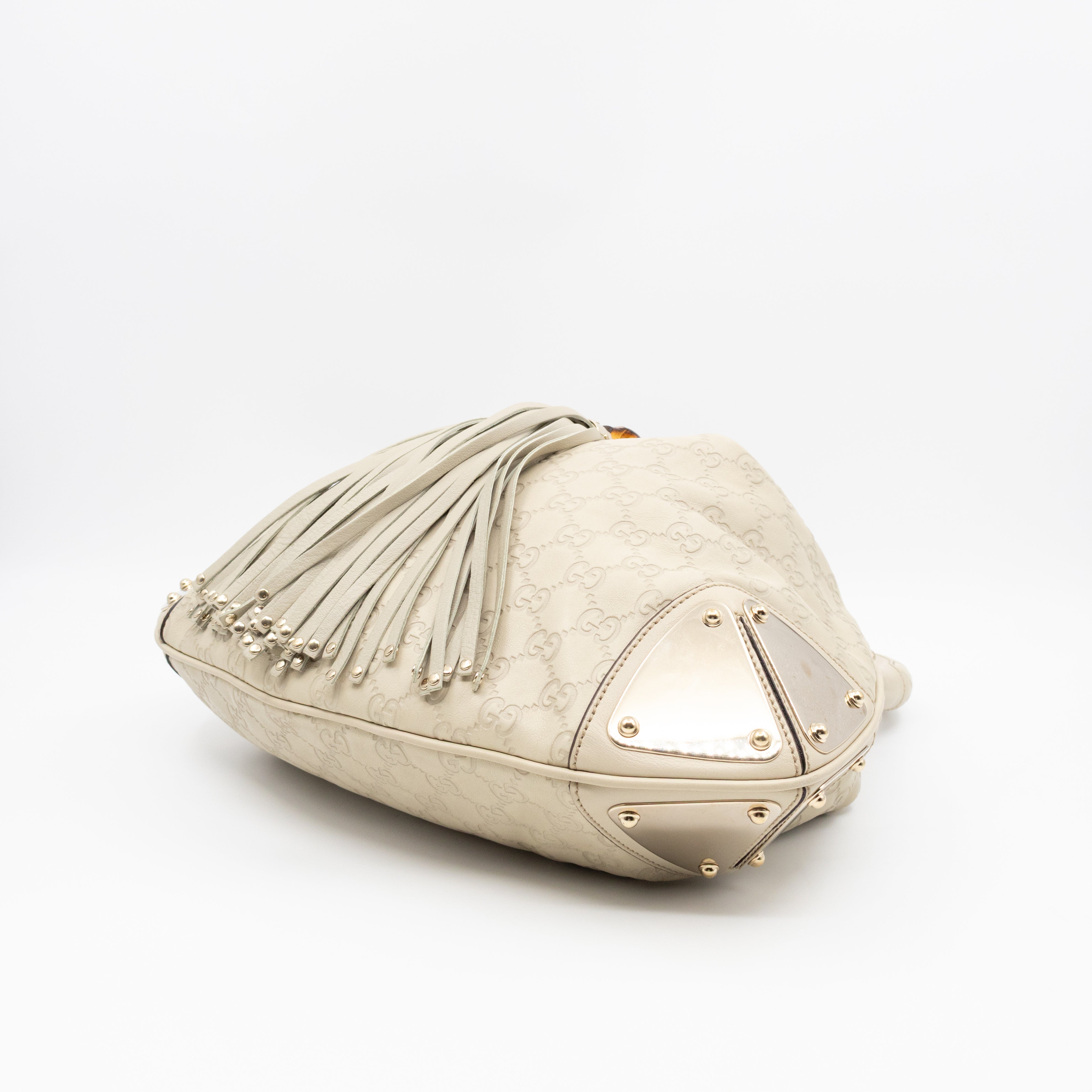 Indy Top Handle Guccissima Ivory Leather