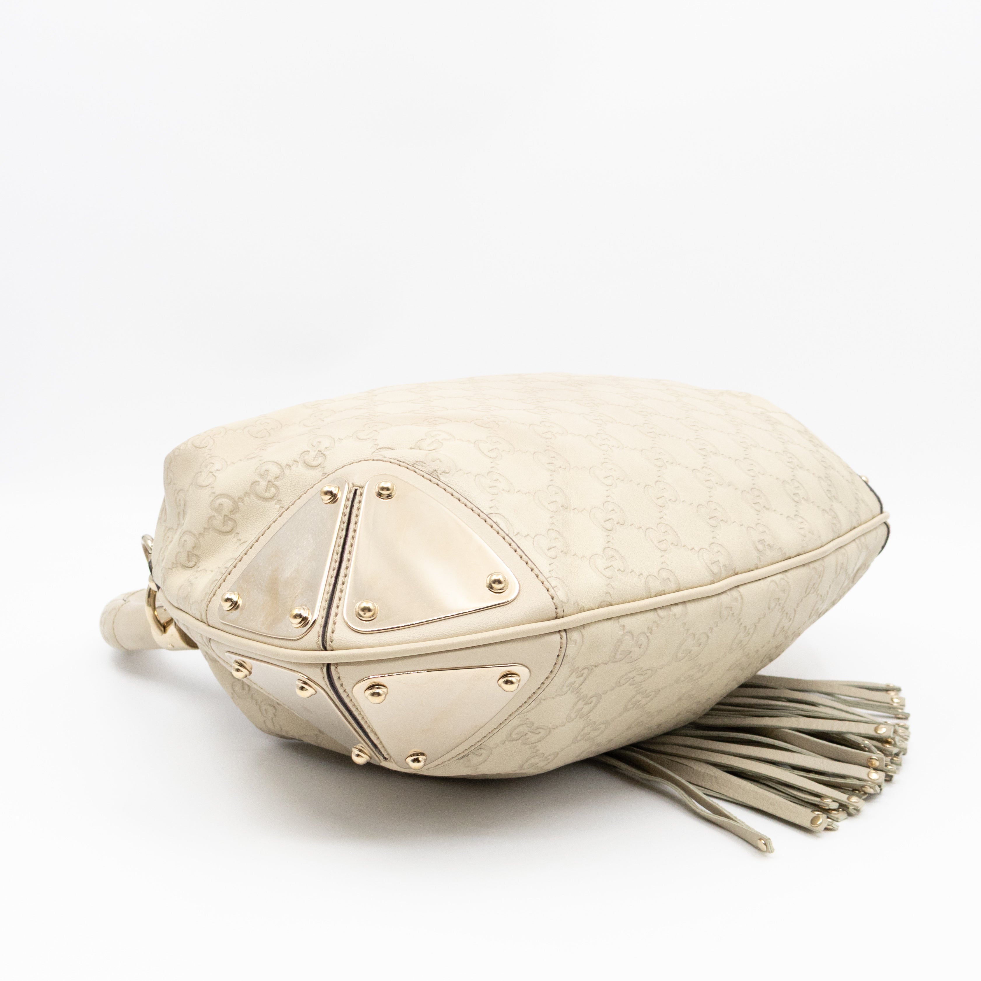 Indy Top Handle Guccissima Ivory Leather