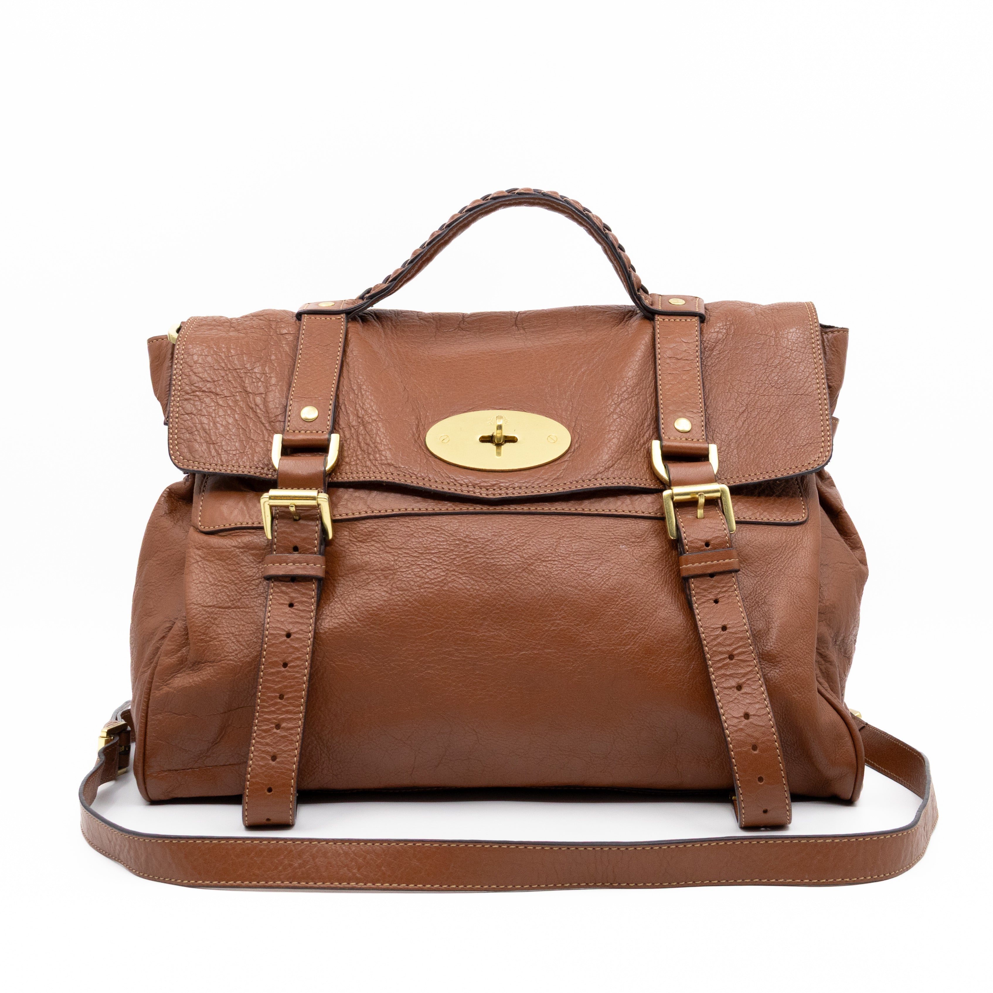 Oversized Alexa Brown Leather