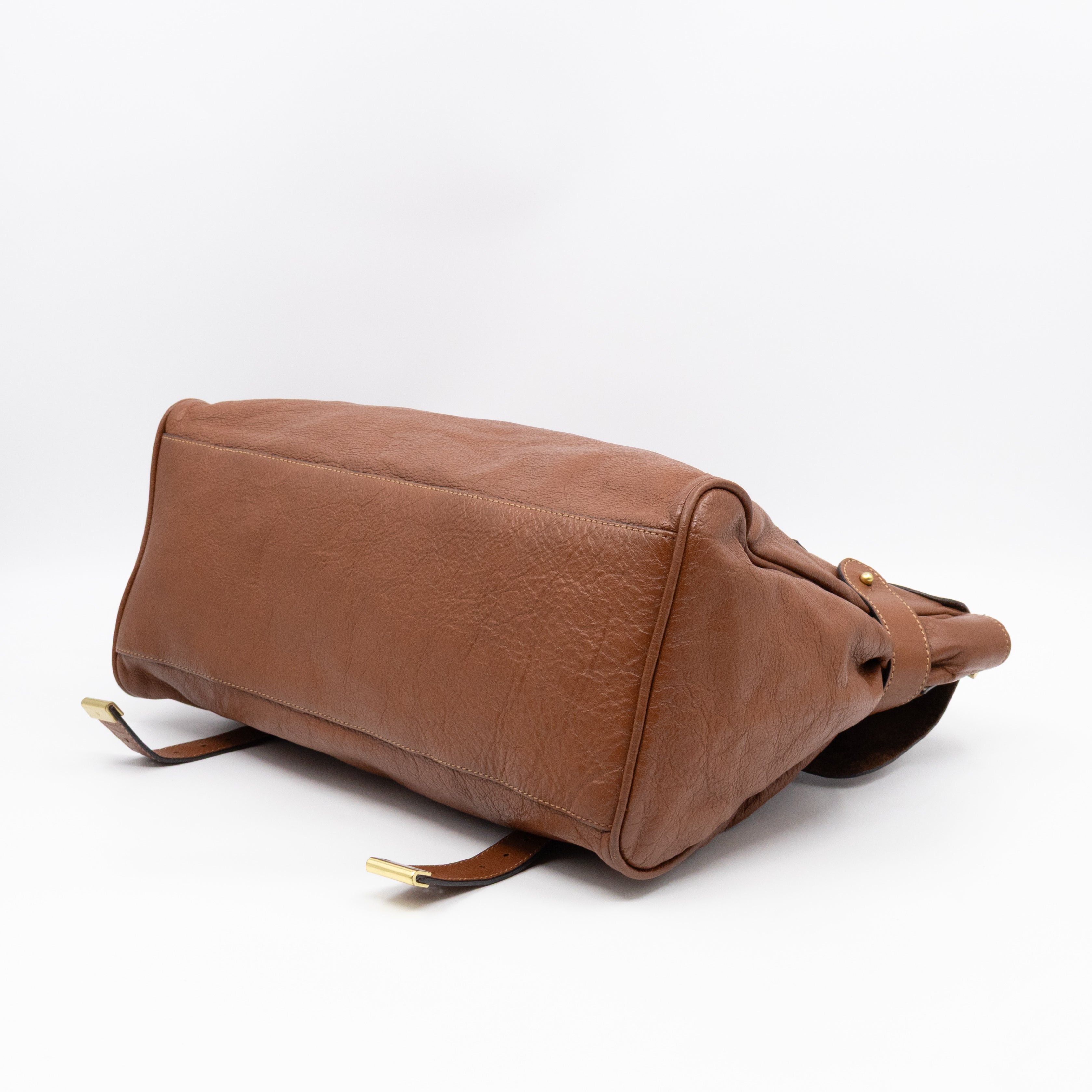 Oversized Alexa Brown Leather
