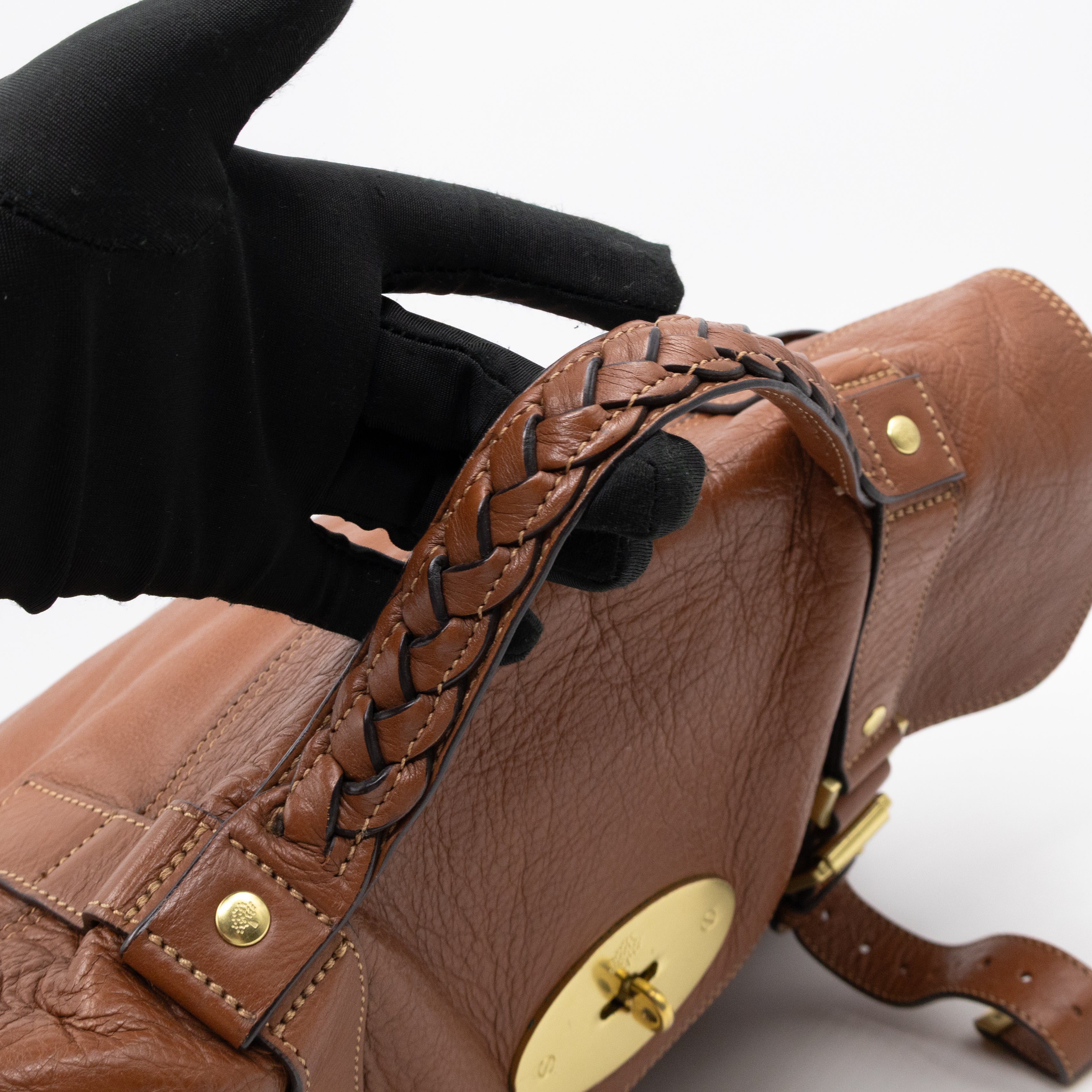 Oversized Alexa Brown Leather