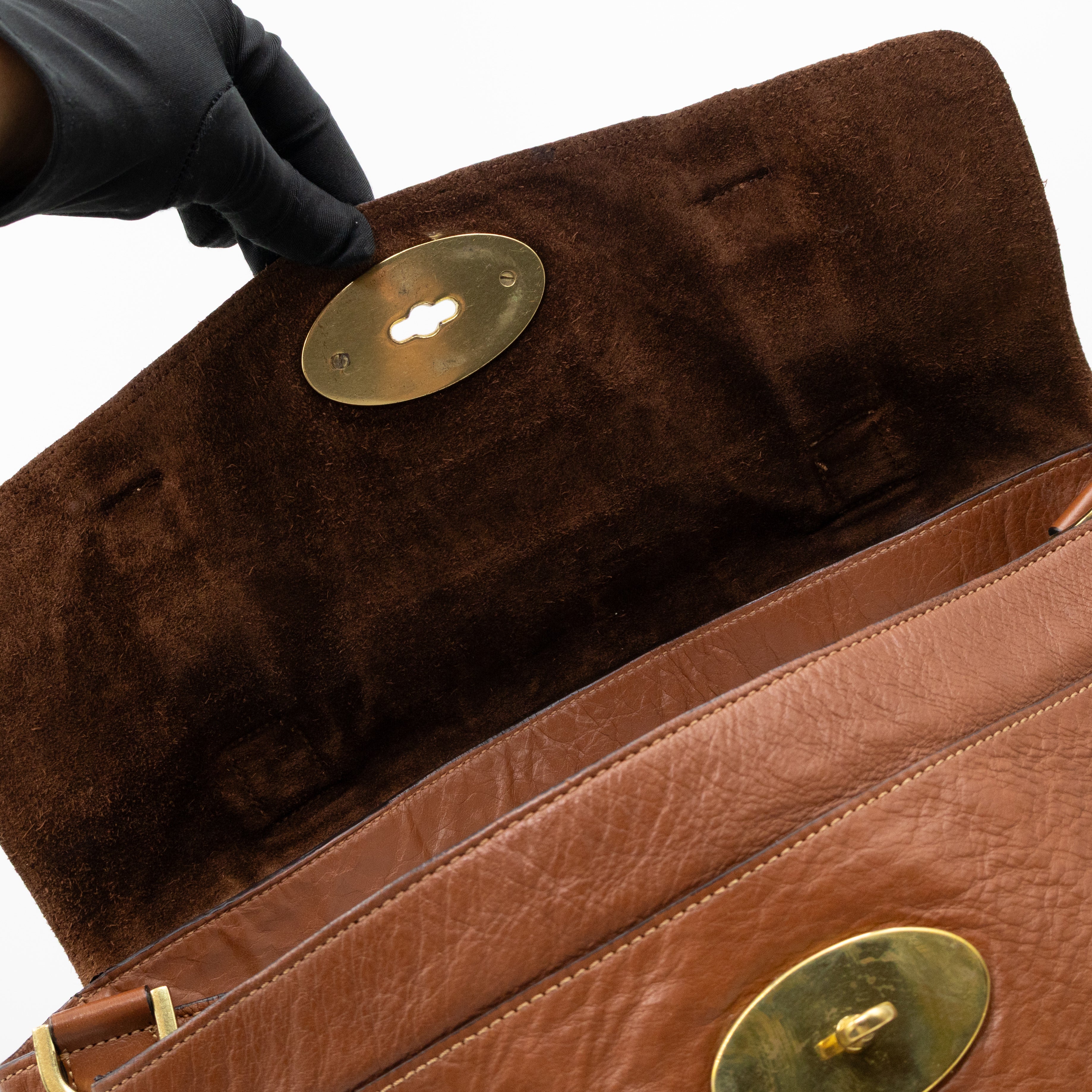 Oversized Alexa Brown Leather